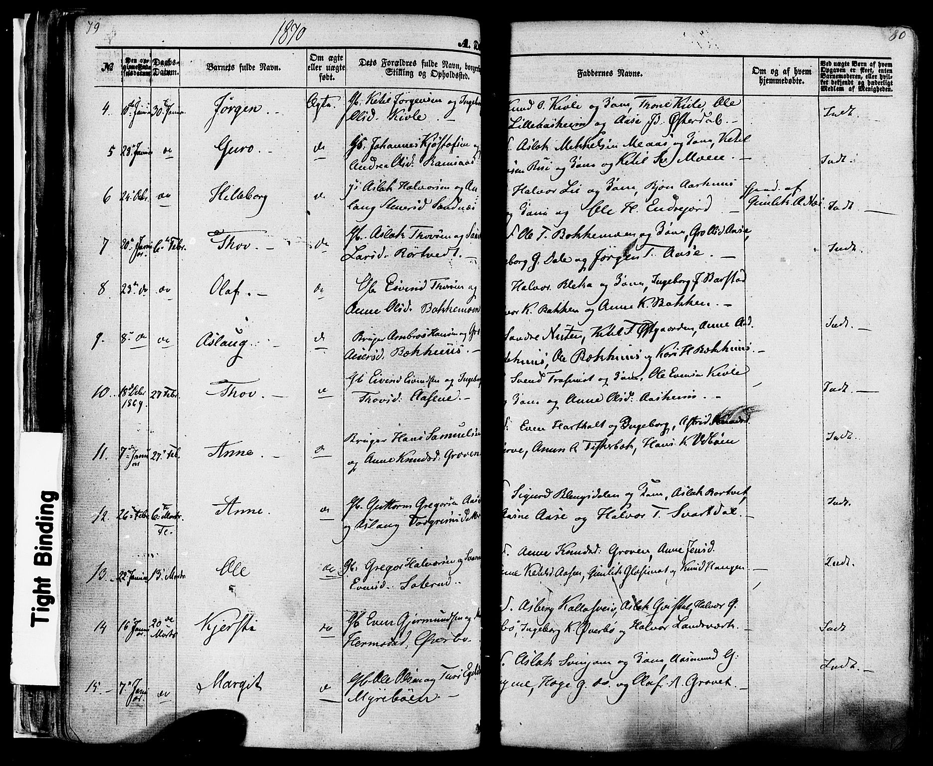 Seljord kirkebøker, SAKO/A-20/F/Fa/L0013: Parish register (official) no. I 13, 1866-1876, p. 79-80