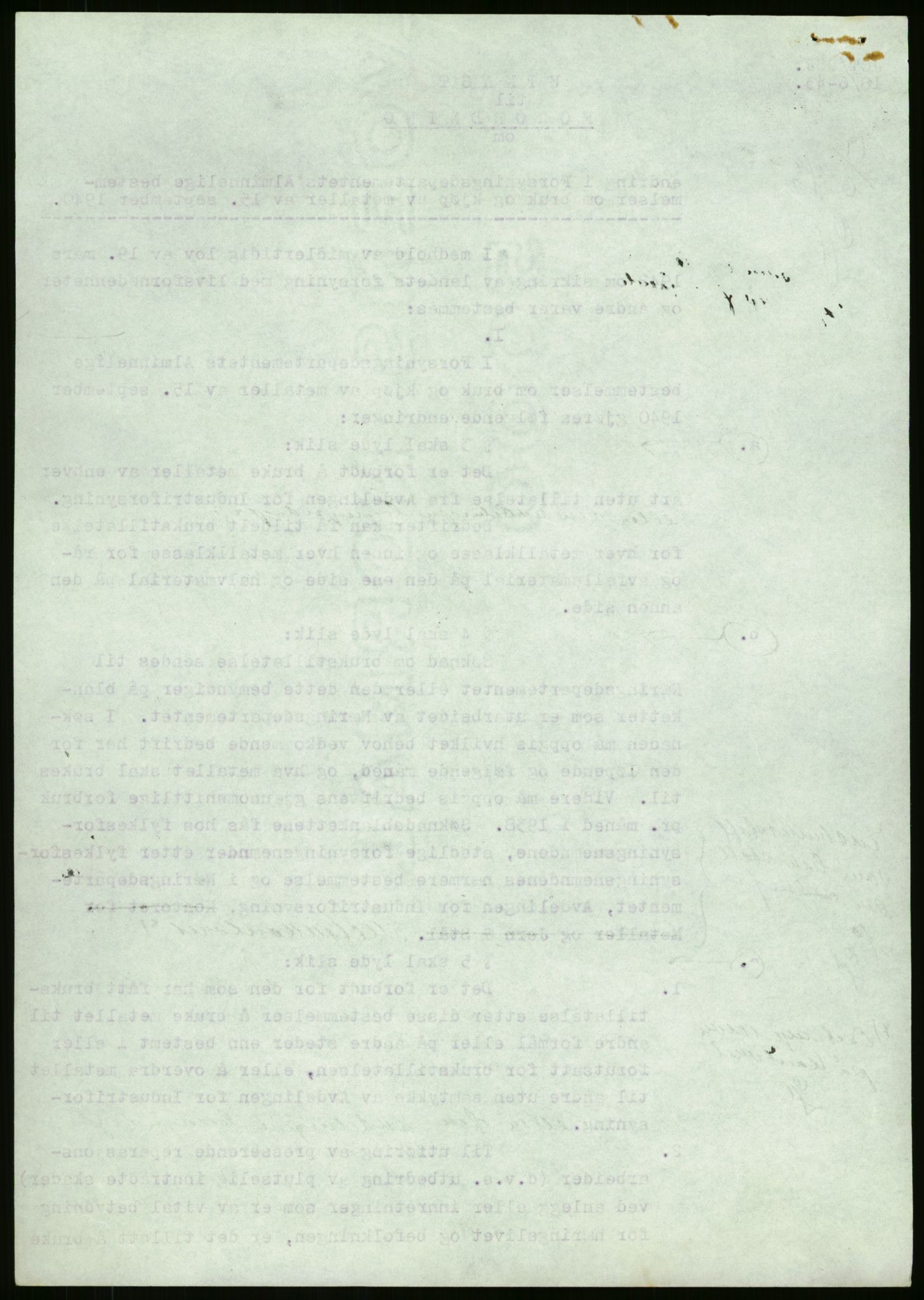 Direktoratet for industriforsyning, Sekretariatet, AV/RA-S-4153/D/Df/L0054: 9. Metallkontoret, 1940-1945, p. 60