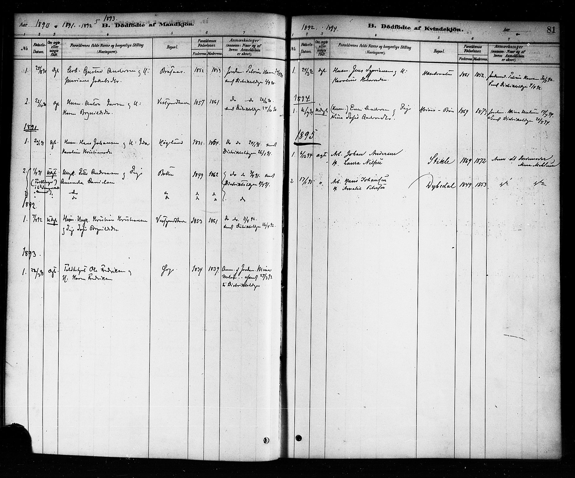 Aremark prestekontor Kirkebøker, SAO/A-10899/F/Fb/L0004: Parish register (official) no. II 4, 1878-1895, p. 81