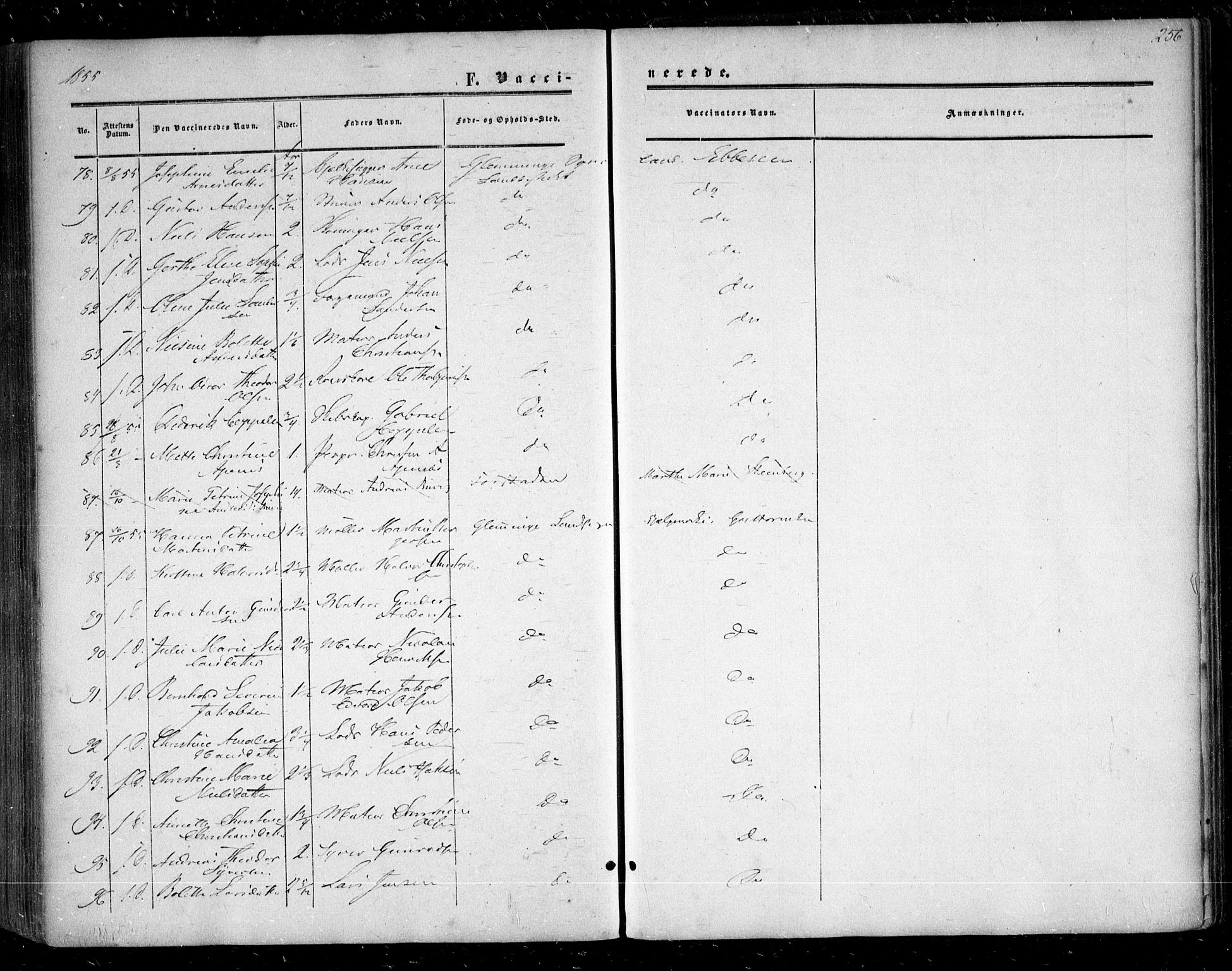 Glemmen prestekontor Kirkebøker, AV/SAO-A-10908/F/Fa/L0007: Parish register (official) no. 7, 1853-1862, p. 256