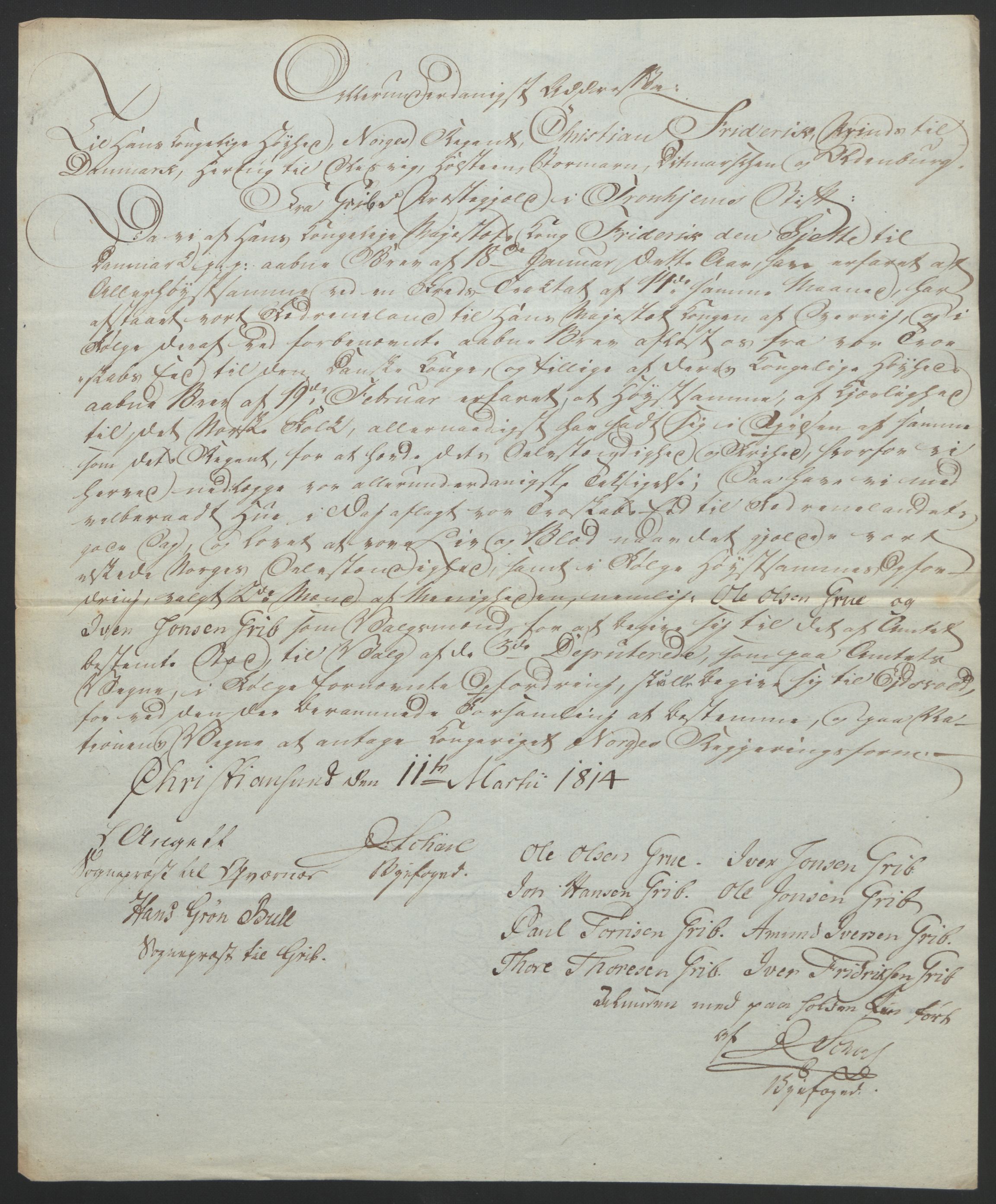 Statsrådssekretariatet, RA/S-1001/D/Db/L0008: Fullmakter for Eidsvollsrepresentantene i 1814. , 1814, p. 371