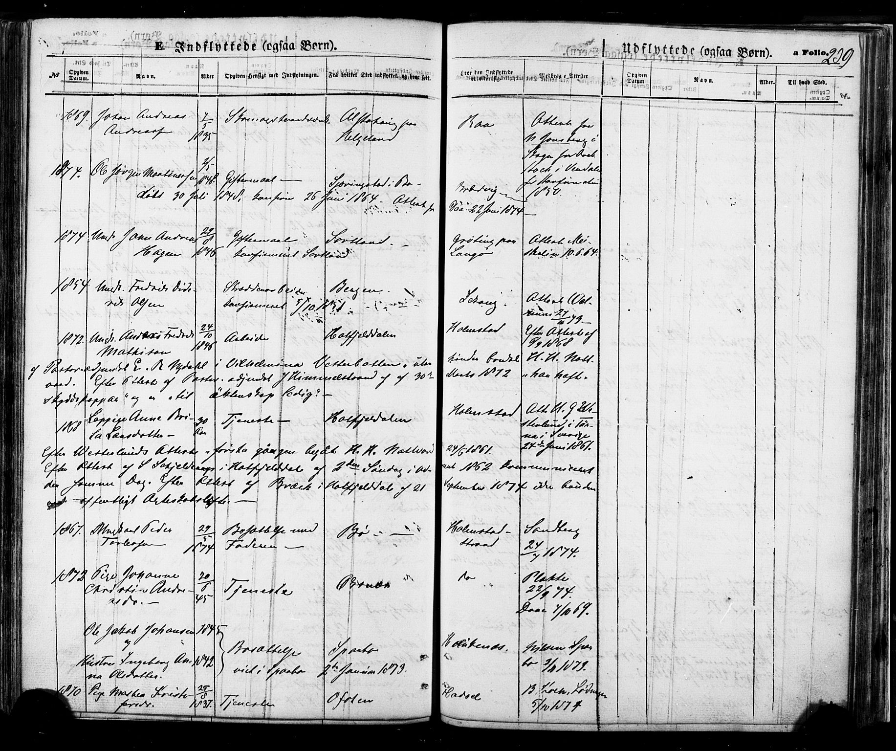 Ministerialprotokoller, klokkerbøker og fødselsregistre - Nordland, AV/SAT-A-1459/888/L1242: Parish register (official) no. 888A08, 1870-1875, p. 239