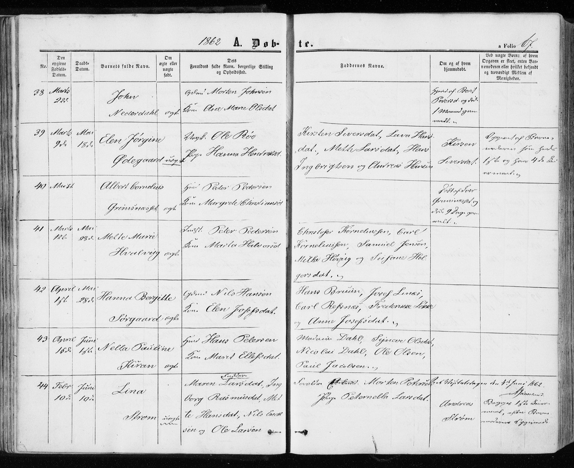 Ministerialprotokoller, klokkerbøker og fødselsregistre - Sør-Trøndelag, SAT/A-1456/657/L0705: Parish register (official) no. 657A06, 1858-1867, p. 67