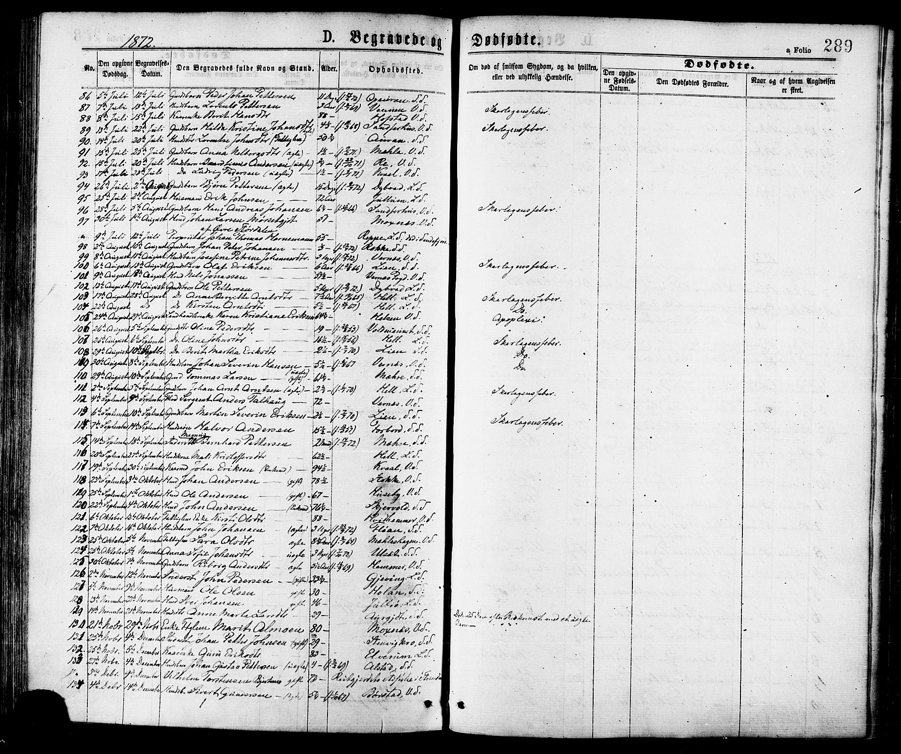 Ministerialprotokoller, klokkerbøker og fødselsregistre - Nord-Trøndelag, SAT/A-1458/709/L0076: Parish register (official) no. 709A16, 1871-1879, p. 289