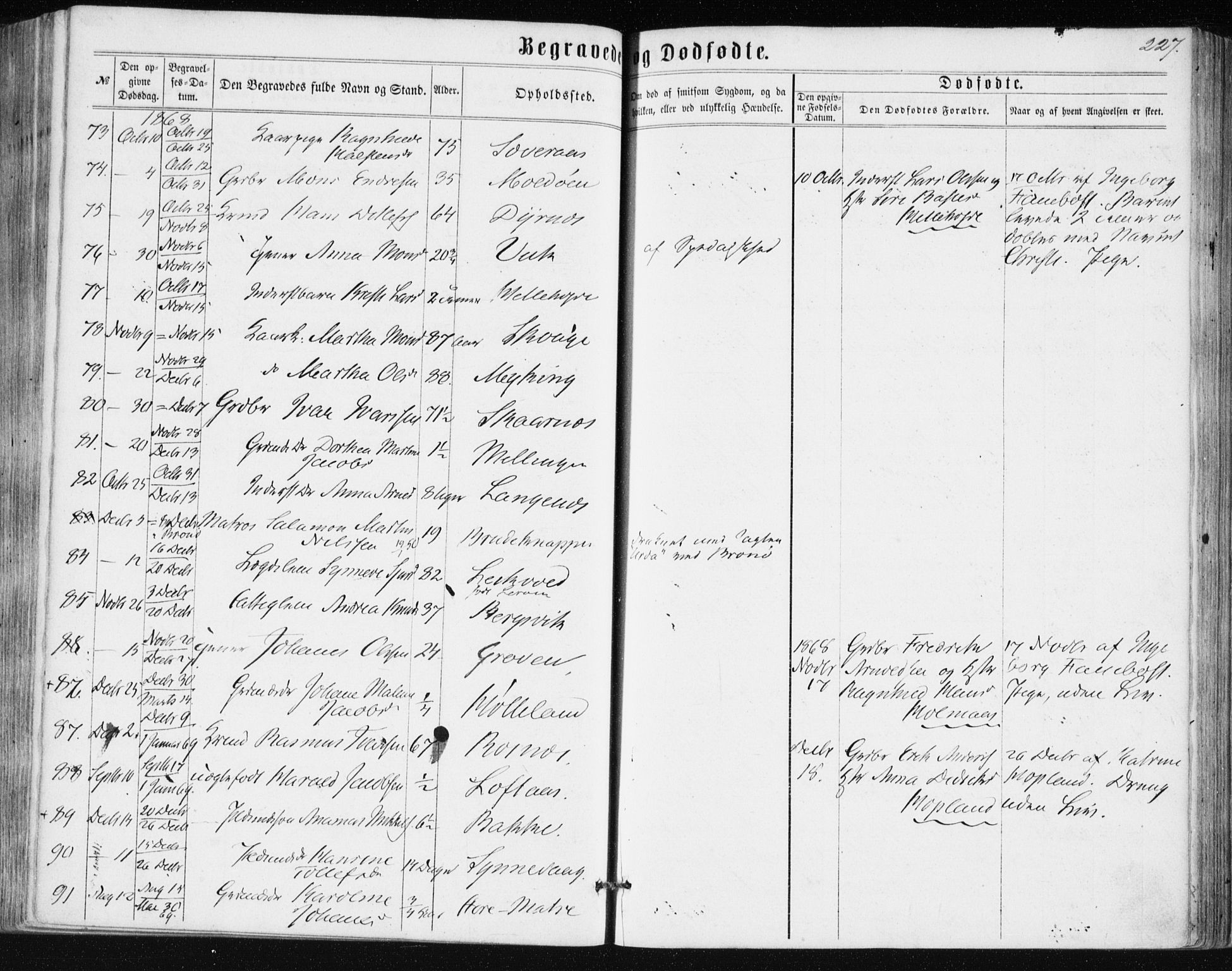 Lindås Sokneprestembete, SAB/A-76701/H/Haa: Parish register (official) no. A 16, 1863-1875, p. 227