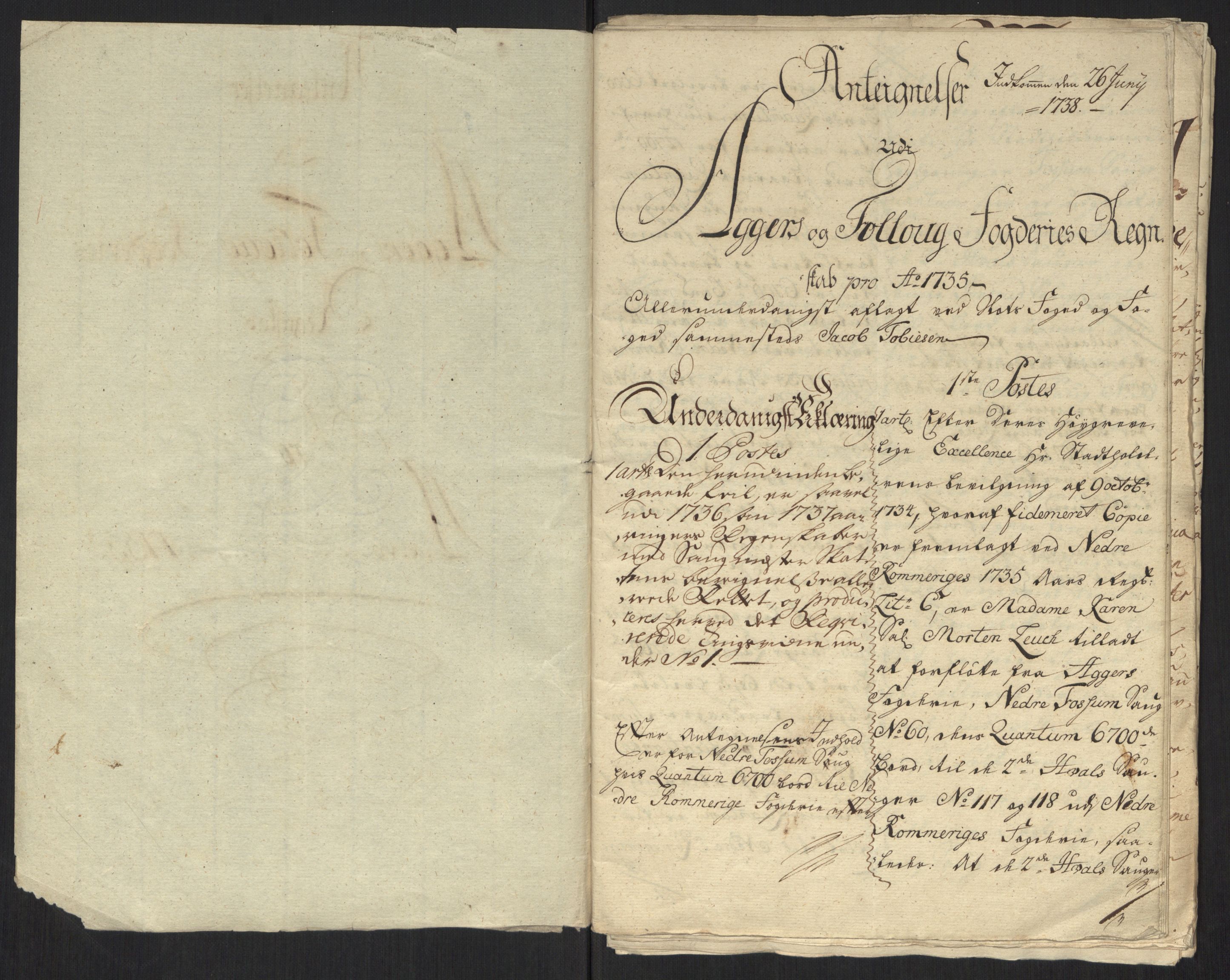 Rentekammeret inntil 1814, Reviderte regnskaper, Fogderegnskap, AV/RA-EA-4092/R10/L0474: Fogderegnskap Aker og Follo, 1735, p. 229