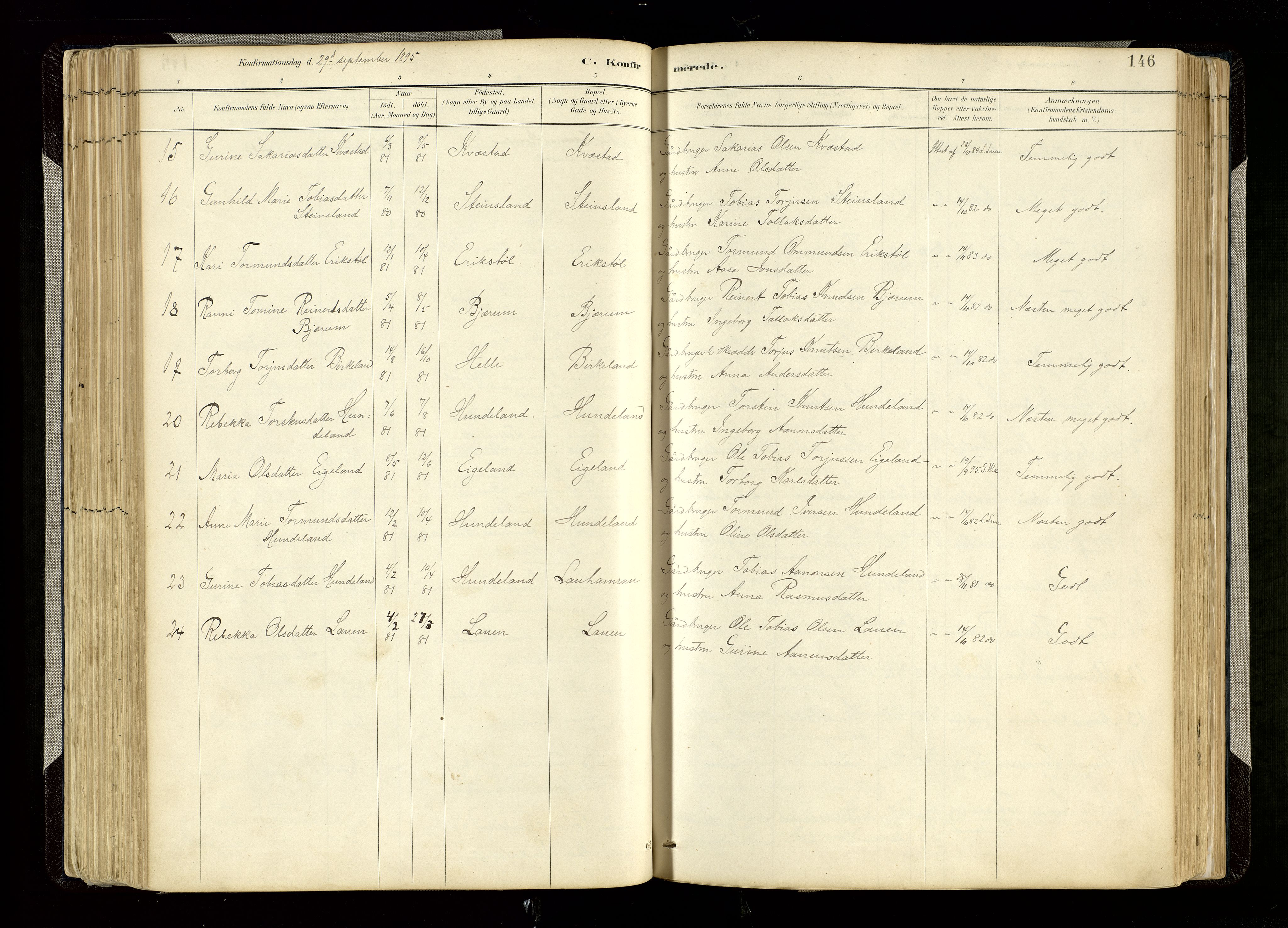 Hægebostad sokneprestkontor, AV/SAK-1111-0024/F/Fa/Faa/L0006: Parish register (official) no. A 6, 1887-1929, p. 146