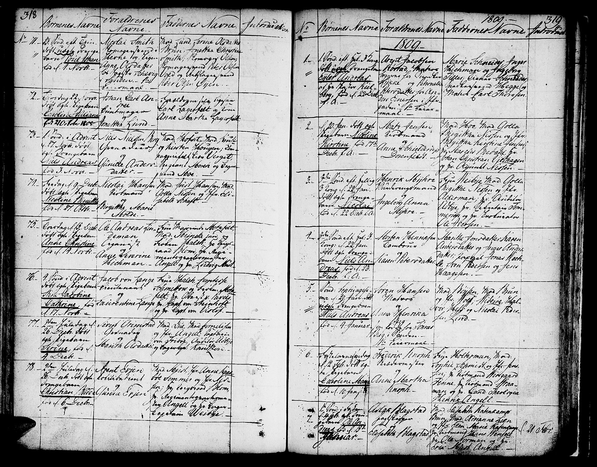 Ministerialprotokoller, klokkerbøker og fødselsregistre - Sør-Trøndelag, SAT/A-1456/602/L0104: Parish register (official) no. 602A02, 1774-1814, p. 318-319