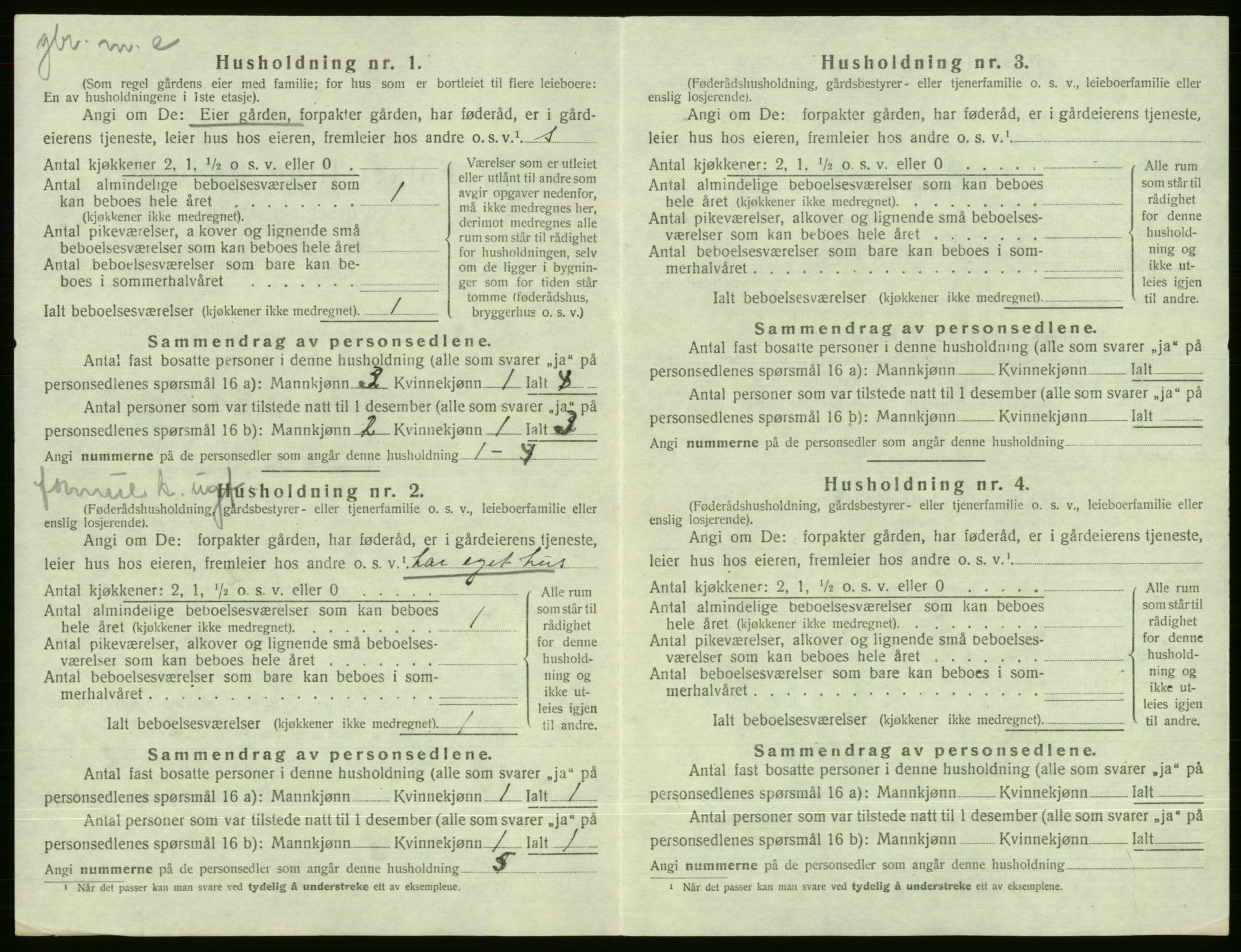 SAB, 1920 census for Evanger, 1920, p. 390