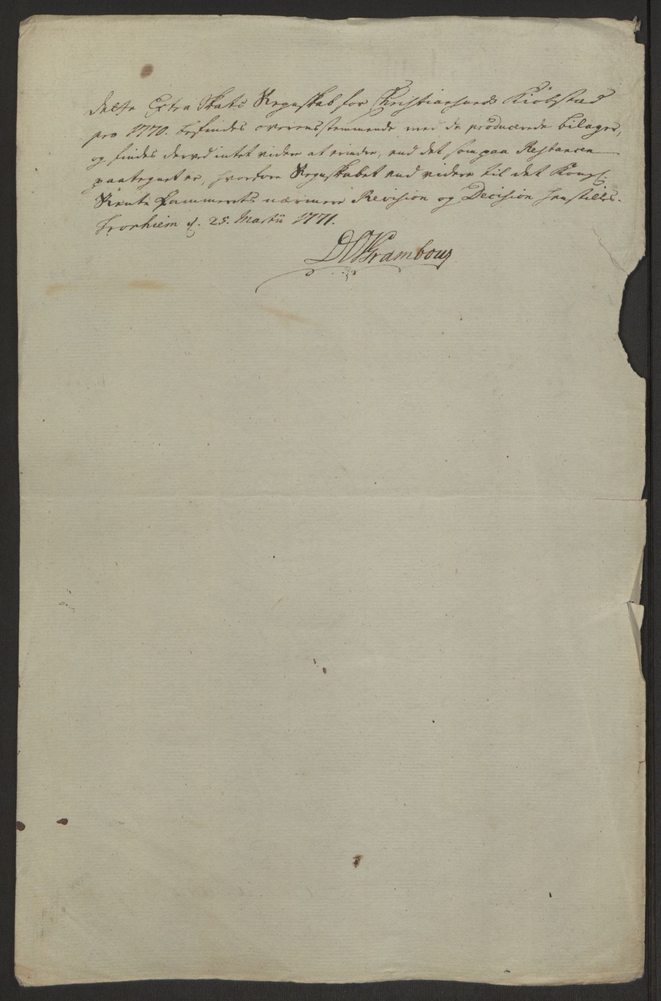 Rentekammeret inntil 1814, Reviderte regnskaper, Byregnskaper, AV/RA-EA-4066/R/Rr/L0495/0004: [R1] Kontribusjonsregnskap / Ekstraskatt, 1762-1772, p. 227