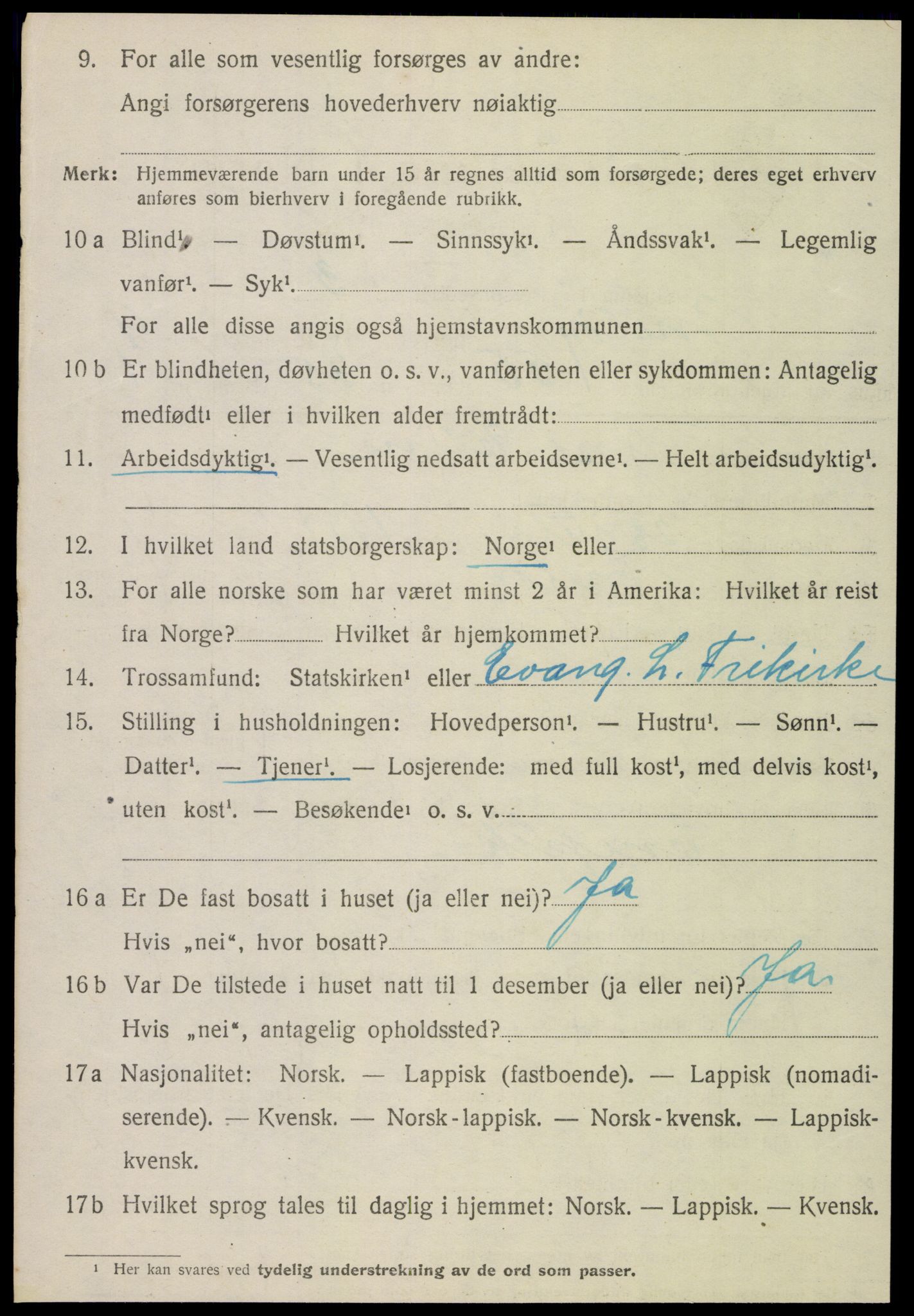 SAT, 1920 census for Meløy, 1920, p. 5154