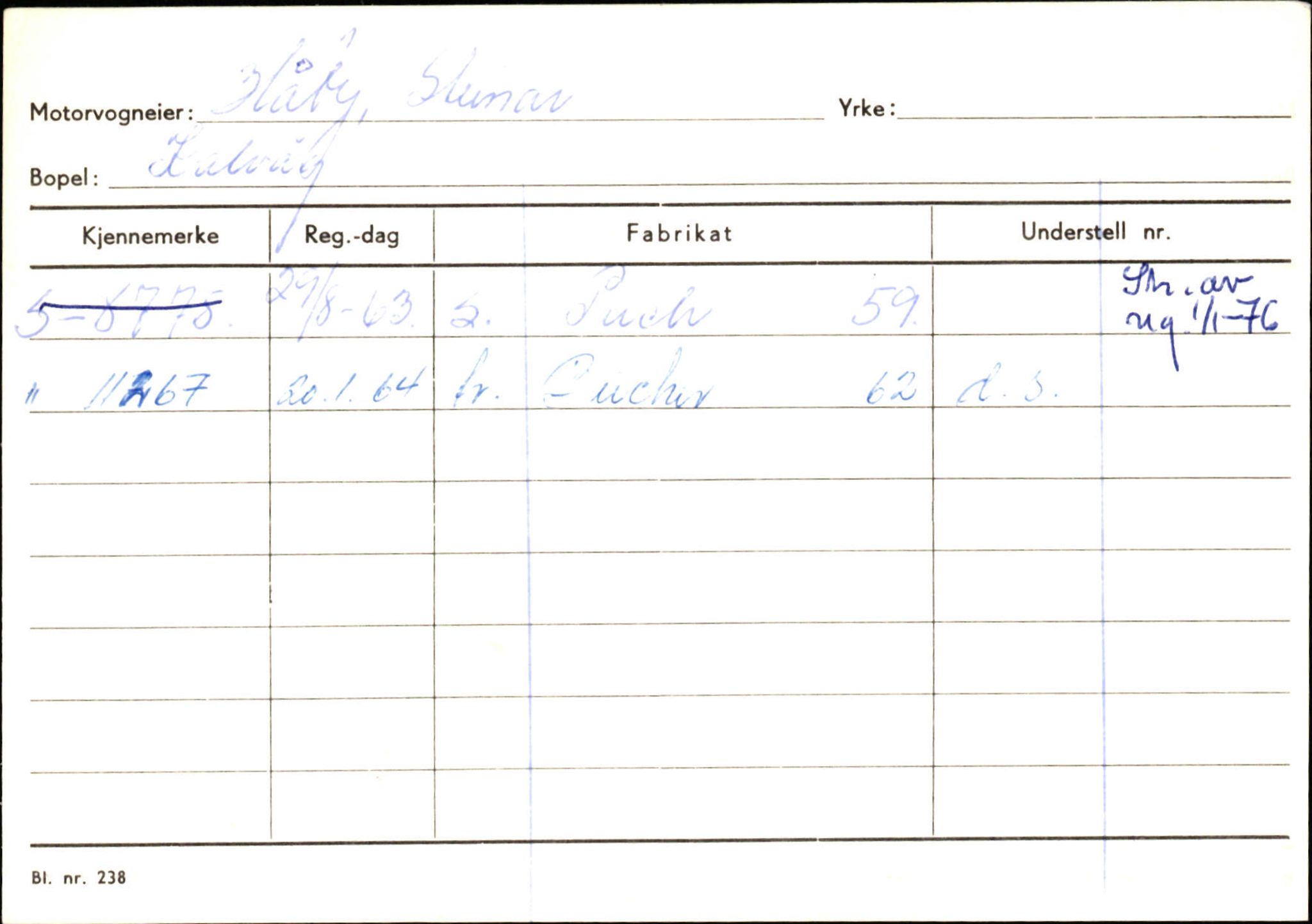 Statens vegvesen, Sogn og Fjordane vegkontor, SAB/A-5301/4/F/L0133: Eigarregister Bremanger A-Å. Gaular A-H, 1945-1975, p. 907