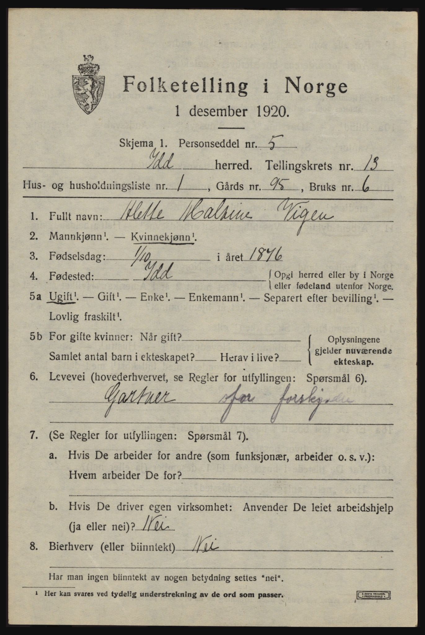 SAO, 1920 census for Idd, 1920, p. 12599