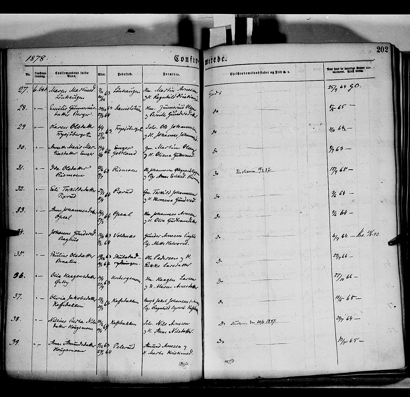 Grue prestekontor, AV/SAH-PREST-036/H/Ha/Haa/L0011: Parish register (official) no. 11, 1873-1880, p. 202