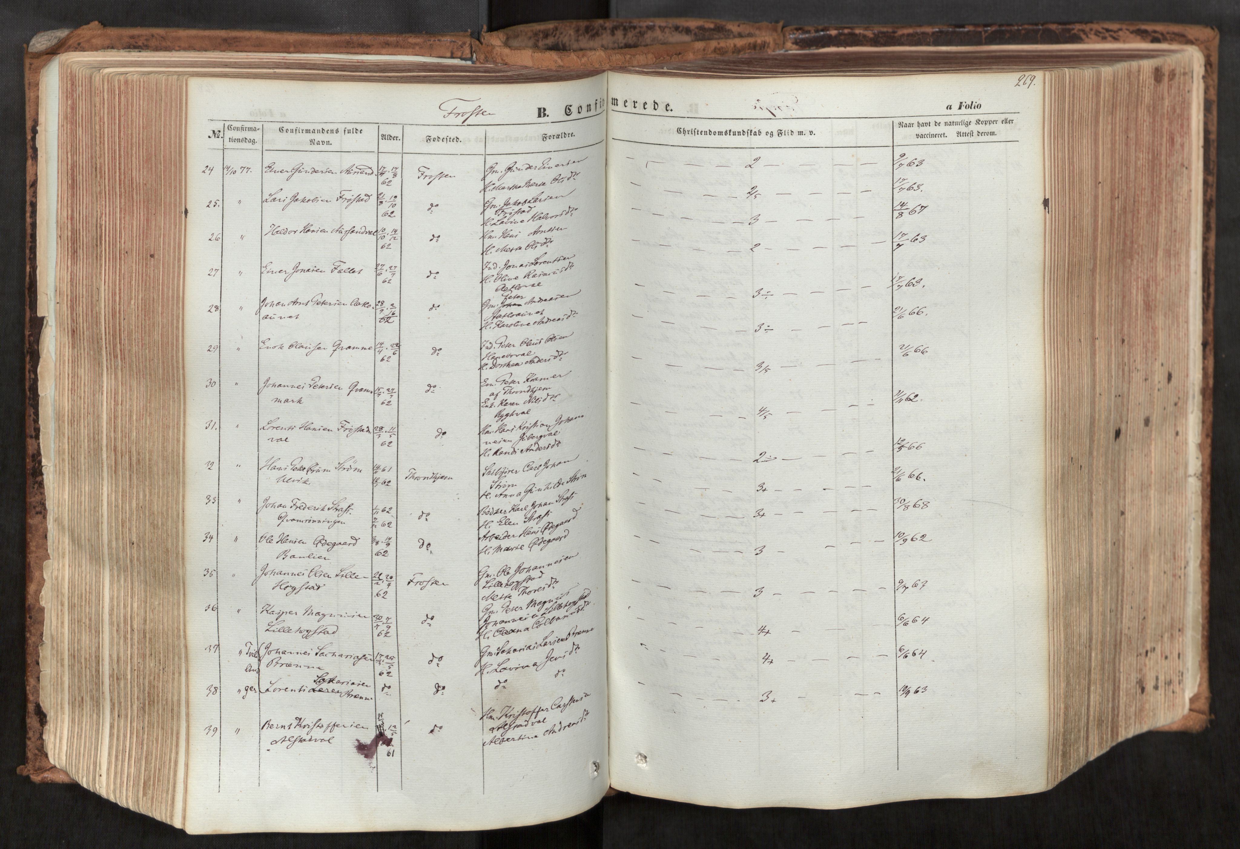 Ministerialprotokoller, klokkerbøker og fødselsregistre - Nord-Trøndelag, SAT/A-1458/713/L0116: Parish register (official) no. 713A07, 1850-1877, p. 269