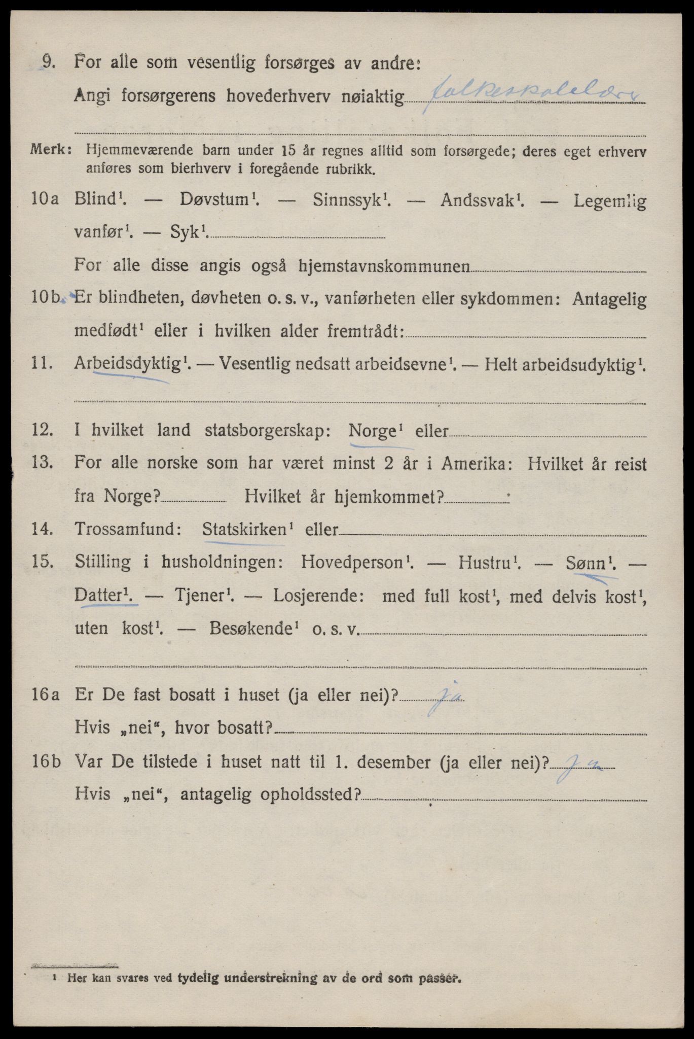 SAST, 1920 census for Høyland, 1920, p. 15611