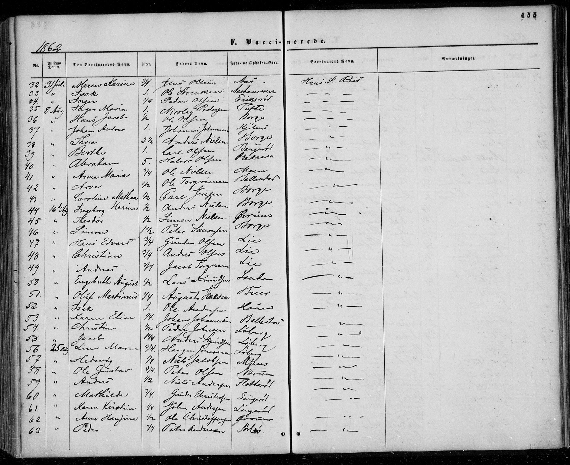 Gjerpen kirkebøker, SAKO/A-265/F/Fa/L0008b: Parish register (official) no. I 8B, 1857-1871, p. 455