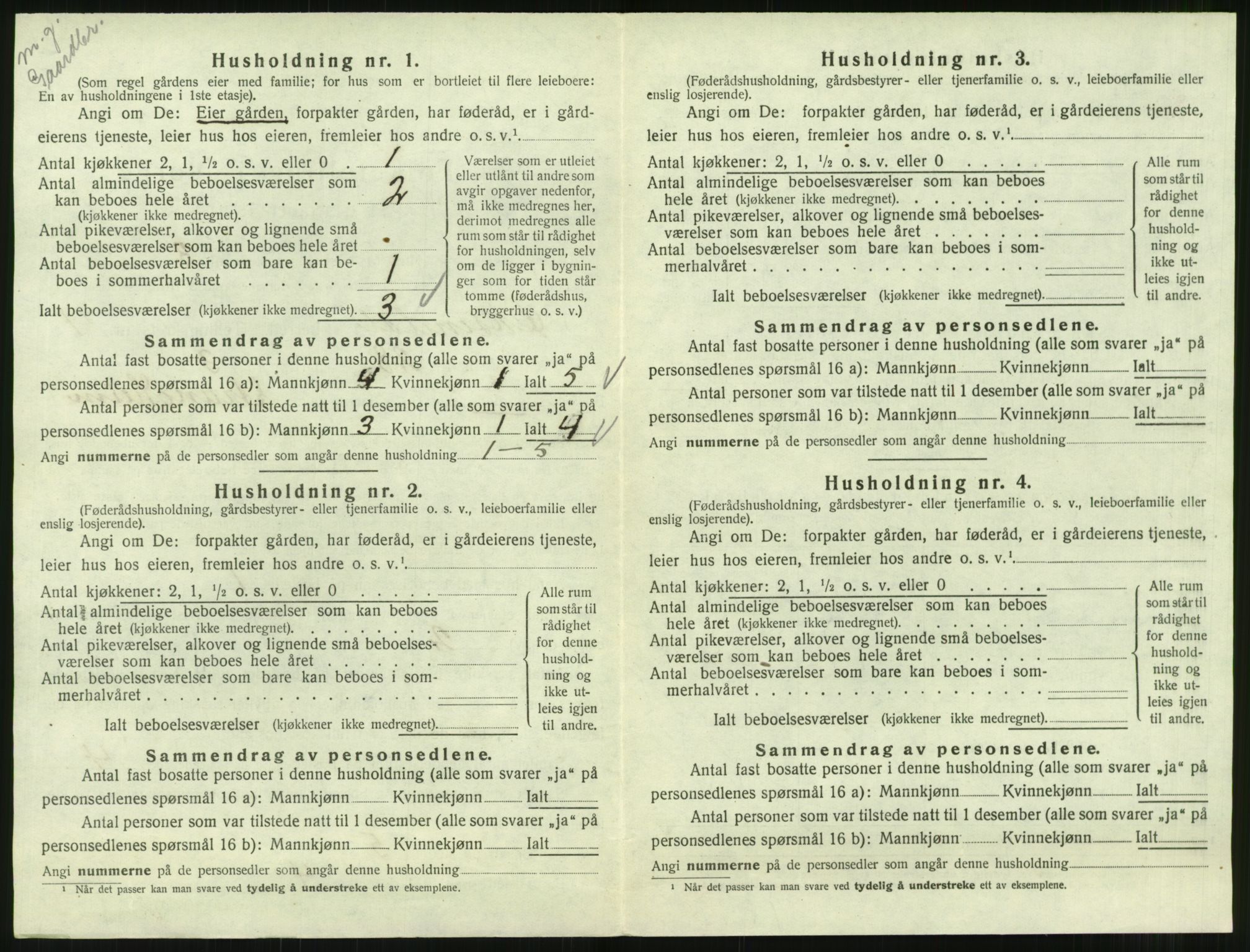 SAT, 1920 census for Øksendal, 1920, p. 234