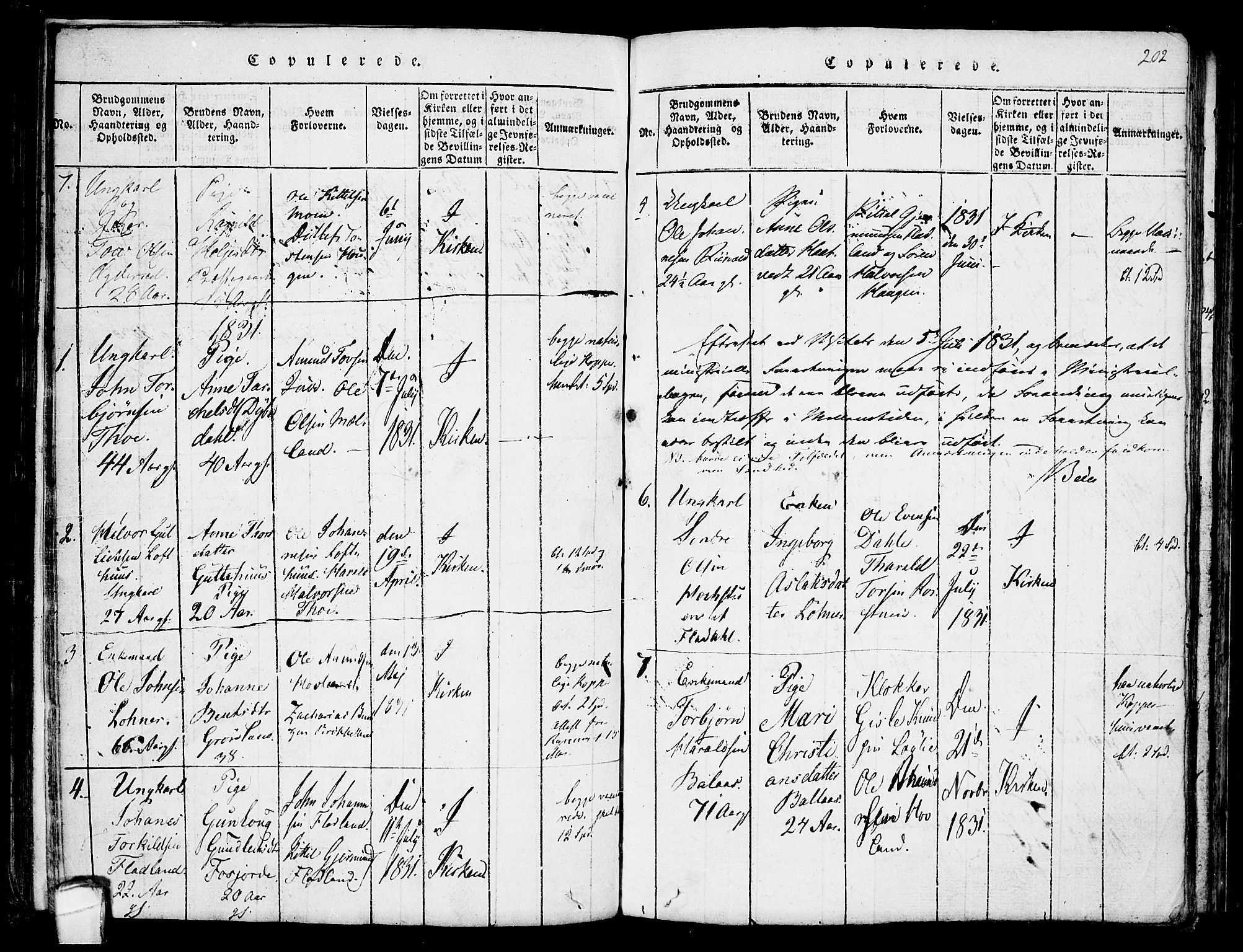 Hjartdal kirkebøker, SAKO/A-270/F/Fa/L0007: Parish register (official) no. I 7, 1815-1843, p. 202