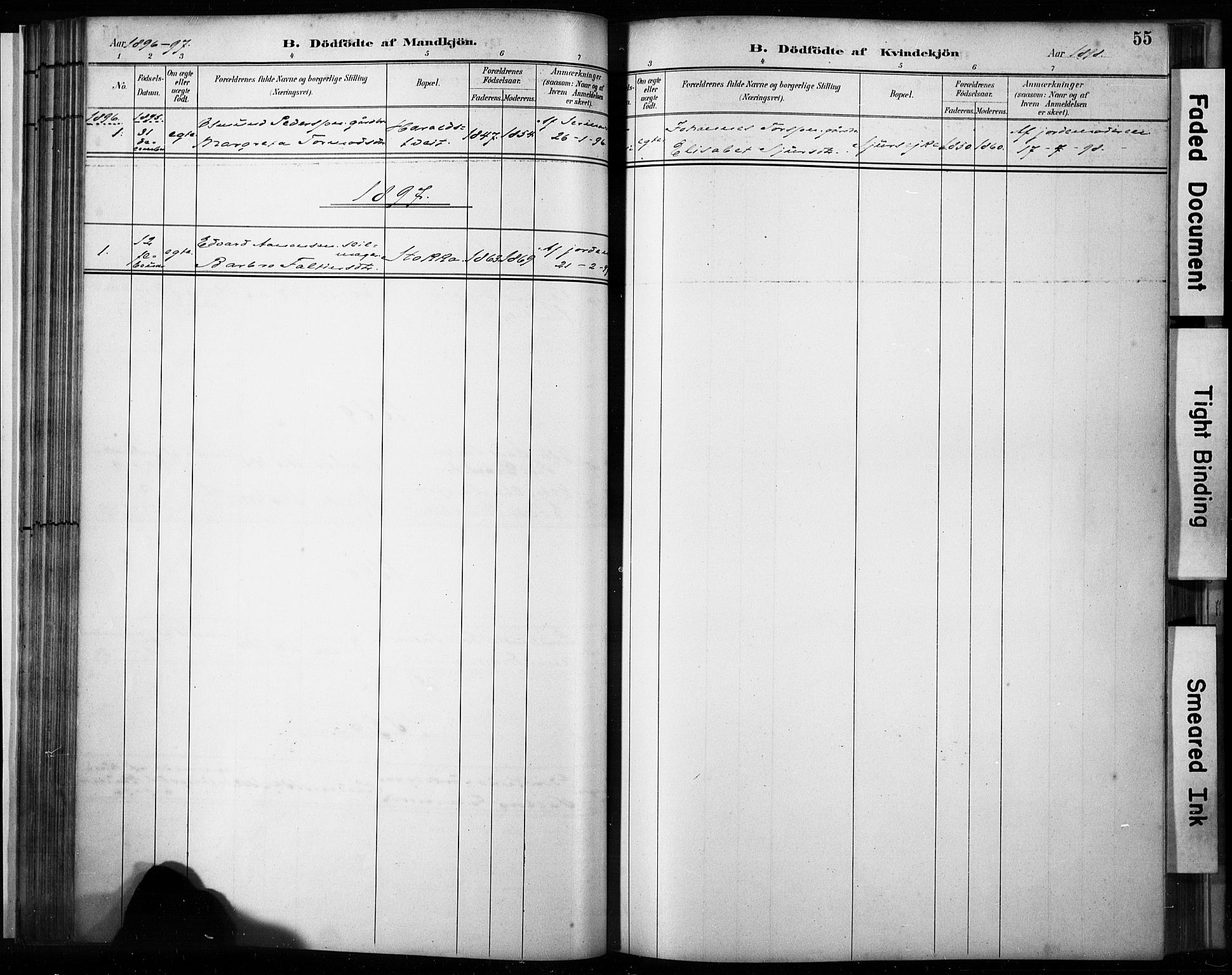 Skjold sokneprestkontor, AV/SAST-A-101847/H/Ha/Haa/L0009: Parish register (official) no. A 9, 1882-1898, p. 55