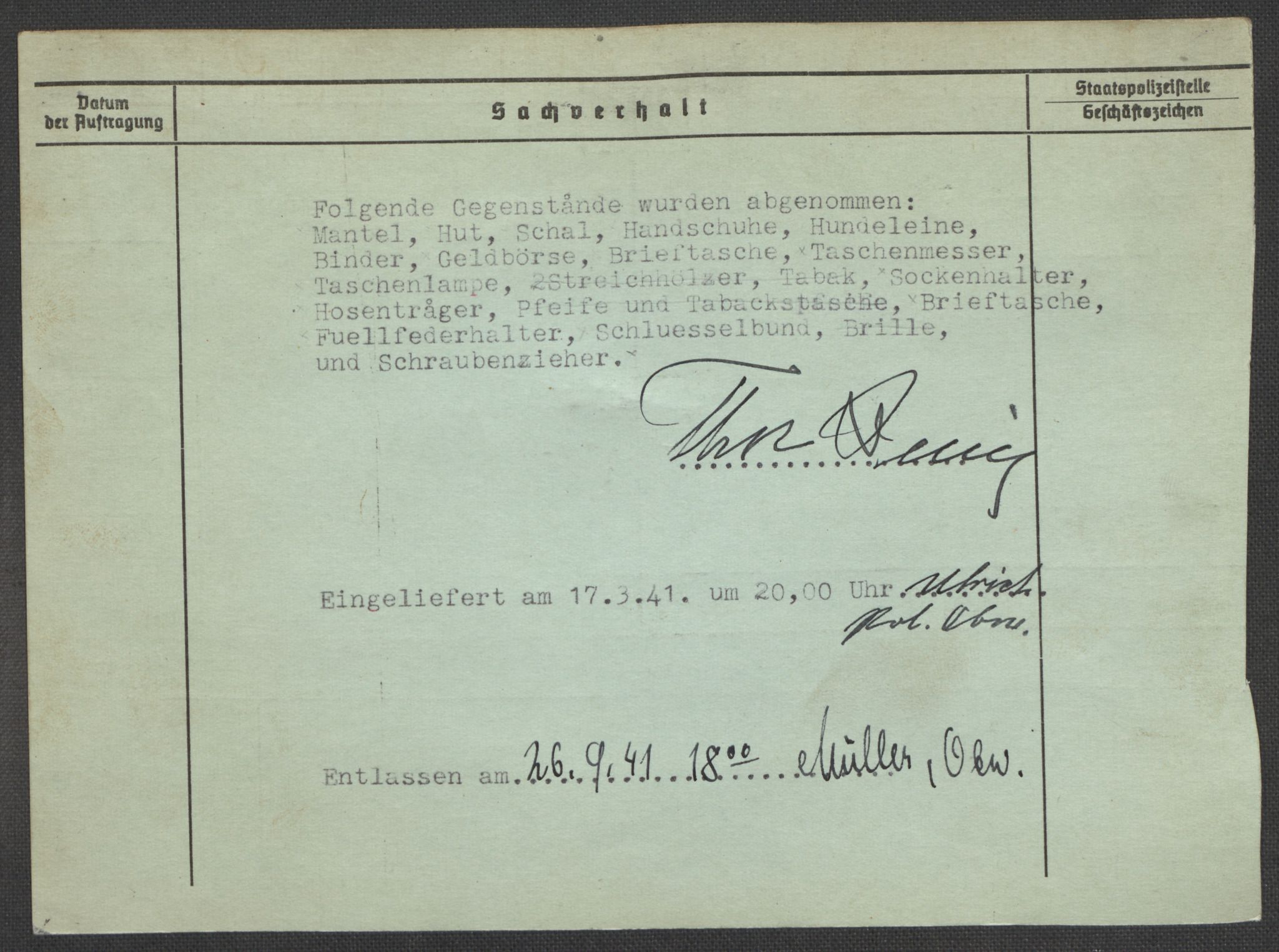 Befehlshaber der Sicherheitspolizei und des SD, AV/RA-RAFA-5969/E/Ea/Eaa/L0002: Register over norske fanger i Møllergata 19: Bj-Eng, 1940-1945, p. 1014