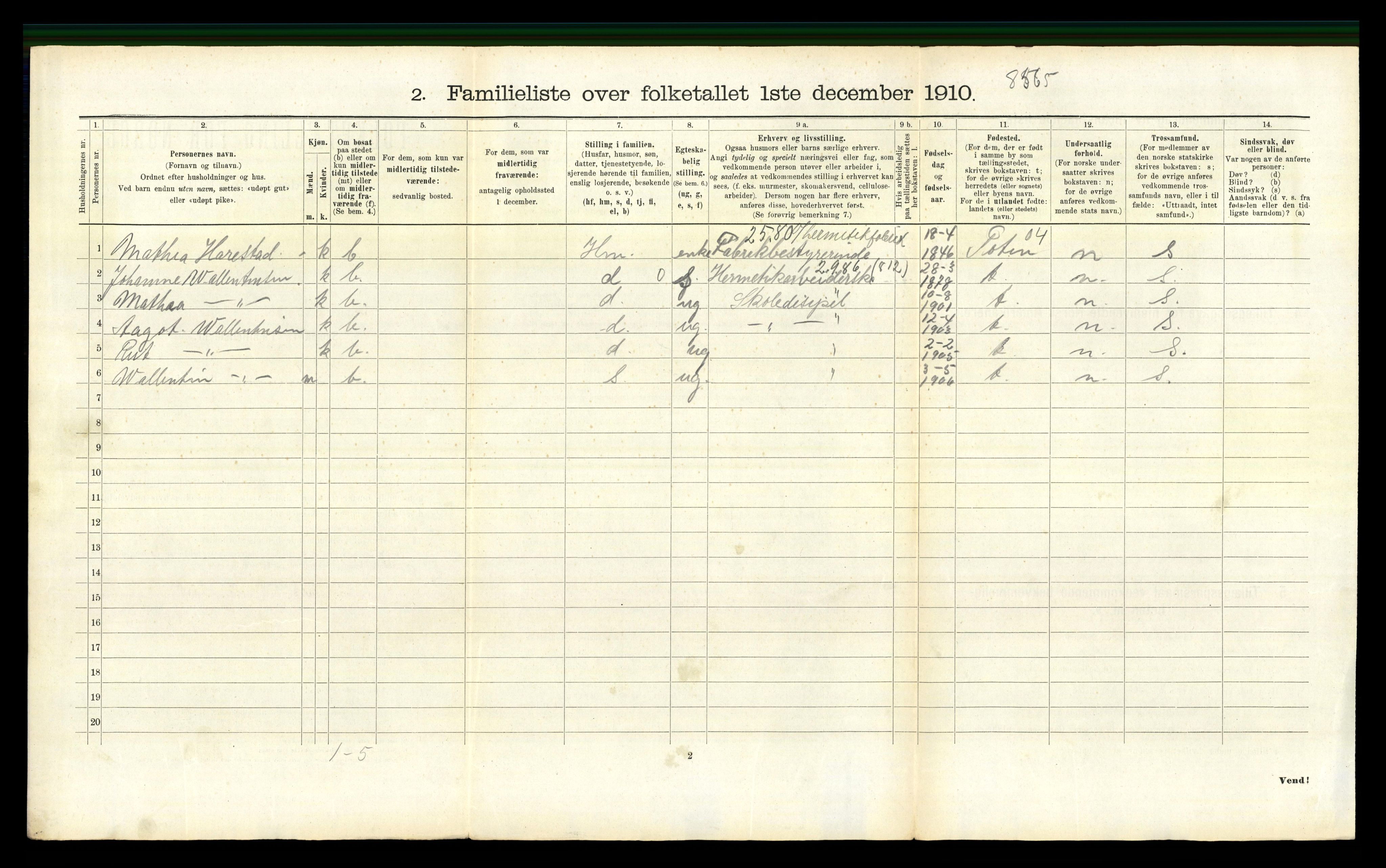 RA, 1910 census for Stavanger, 1910, p. 16529