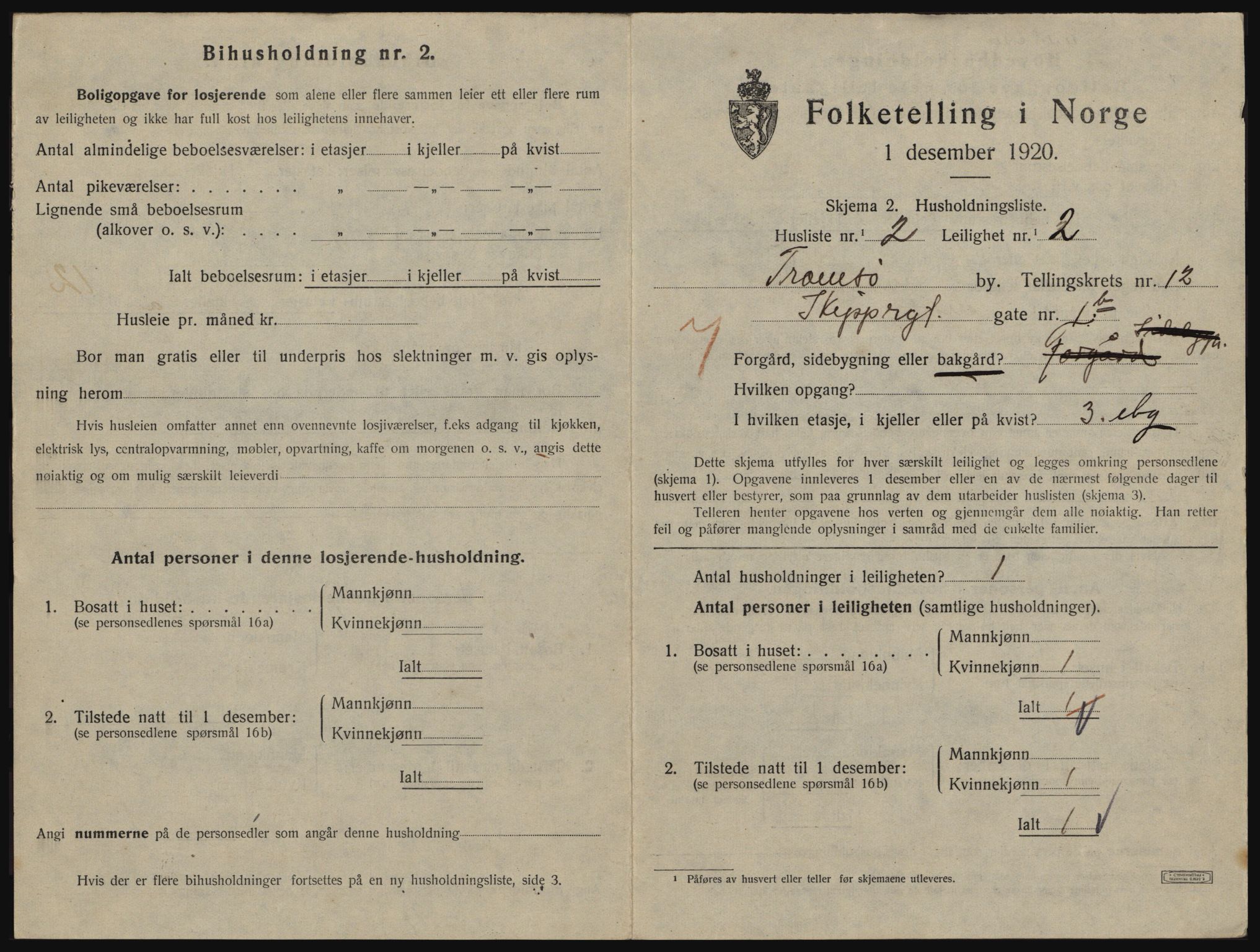 SATØ, 1920 census for Tromsø, 1920, p. 5905