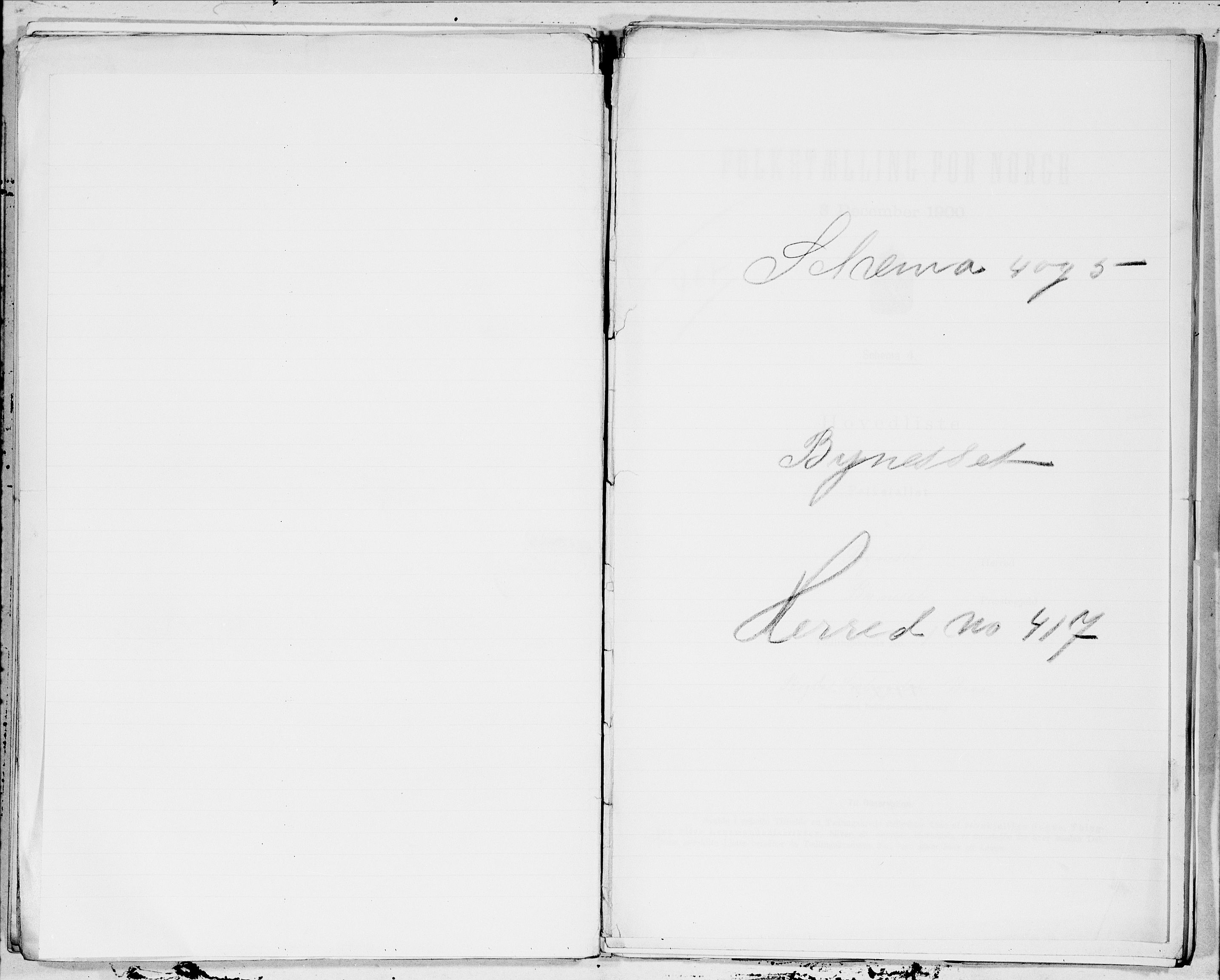 SAT, 1900 census for Byneset, 1900, p. 1