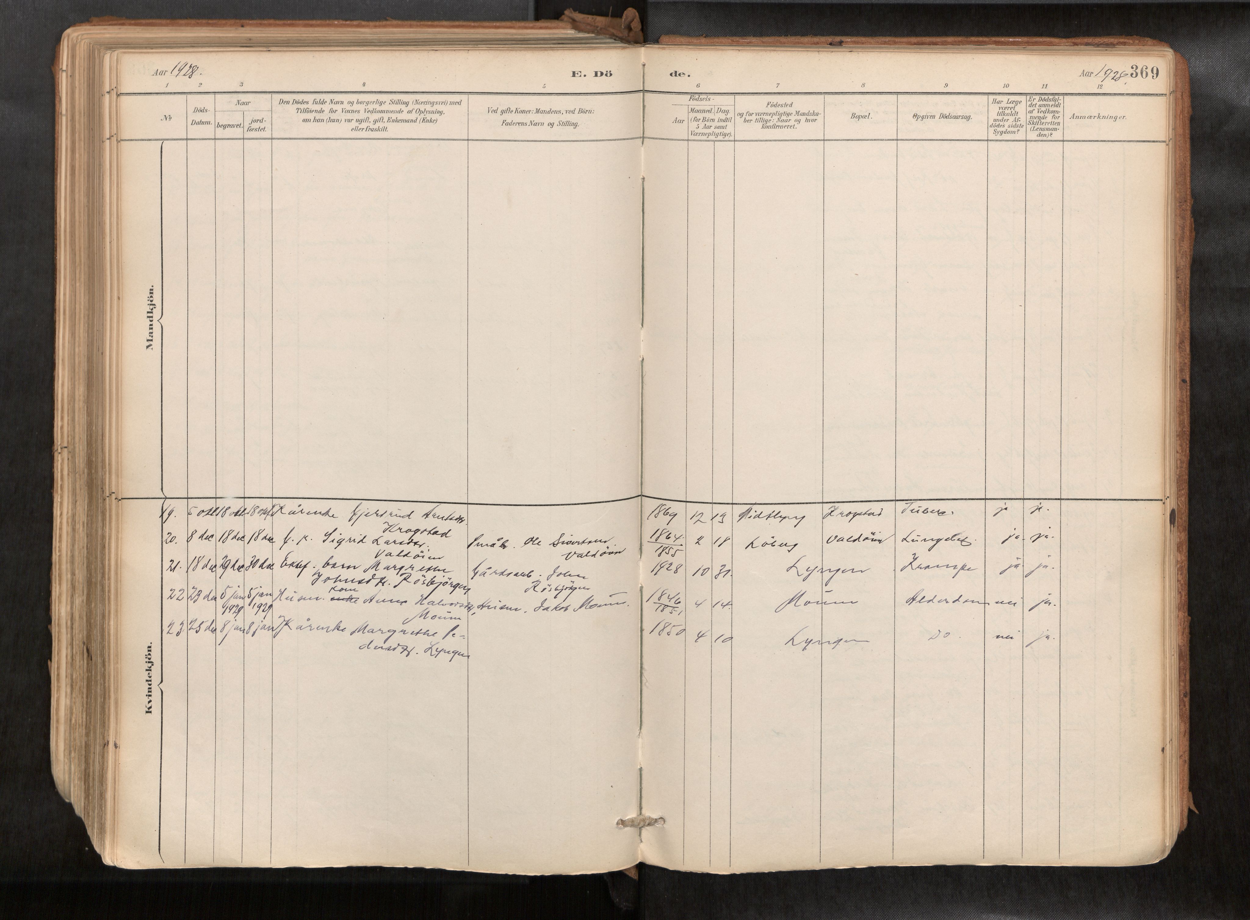 Ministerialprotokoller, klokkerbøker og fødselsregistre - Sør-Trøndelag, SAT/A-1456/692/L1105b: Parish register (official) no. 692A06, 1891-1934, p. 369