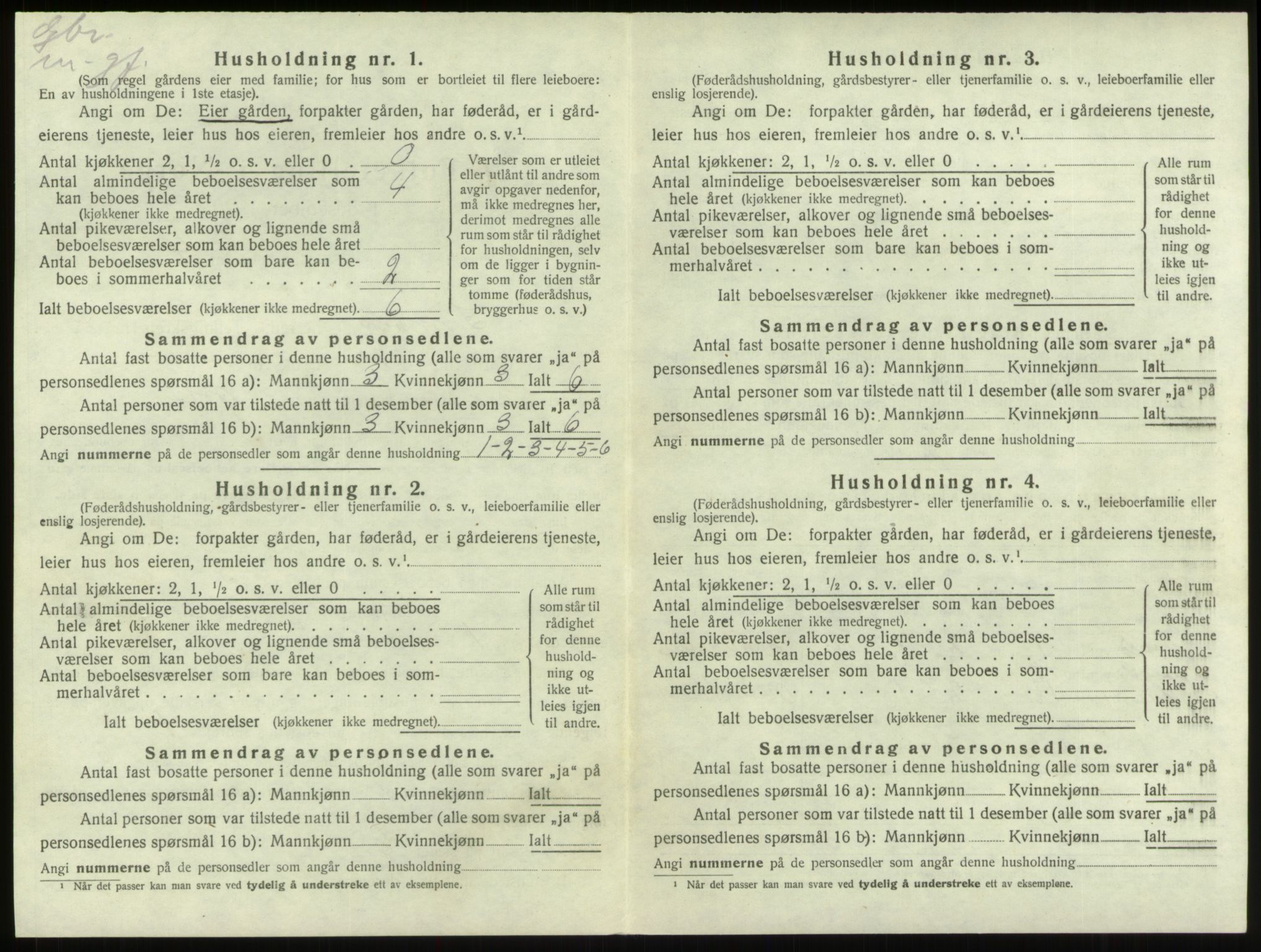 SAB, 1920 census for Innvik, 1920, p. 924