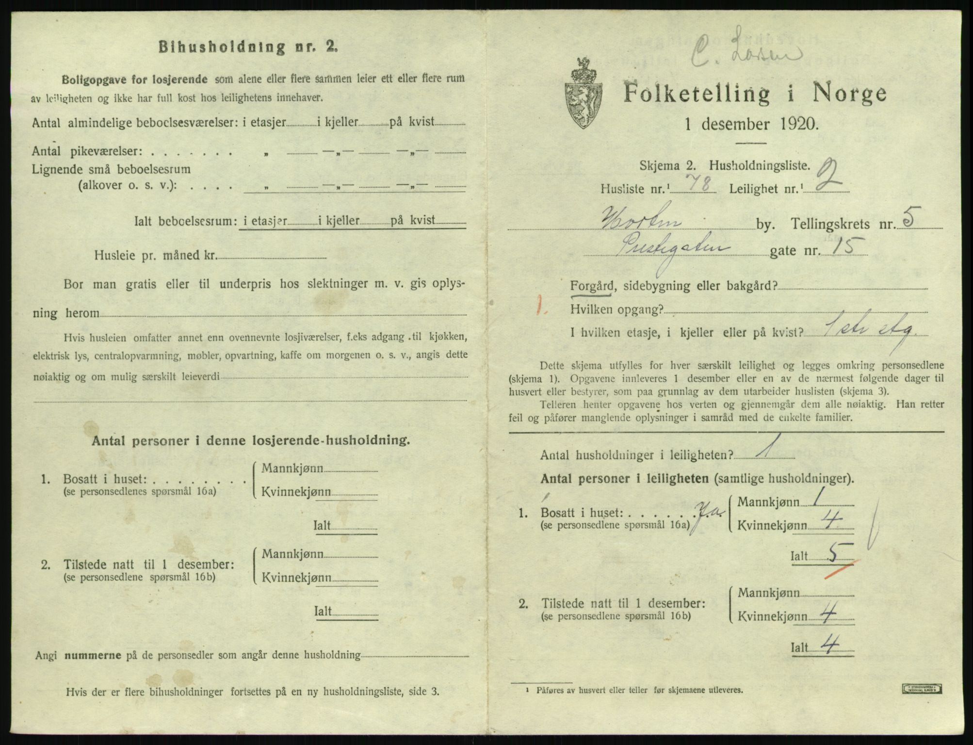 SAKO, 1920 census for Horten, 1920, p. 5951