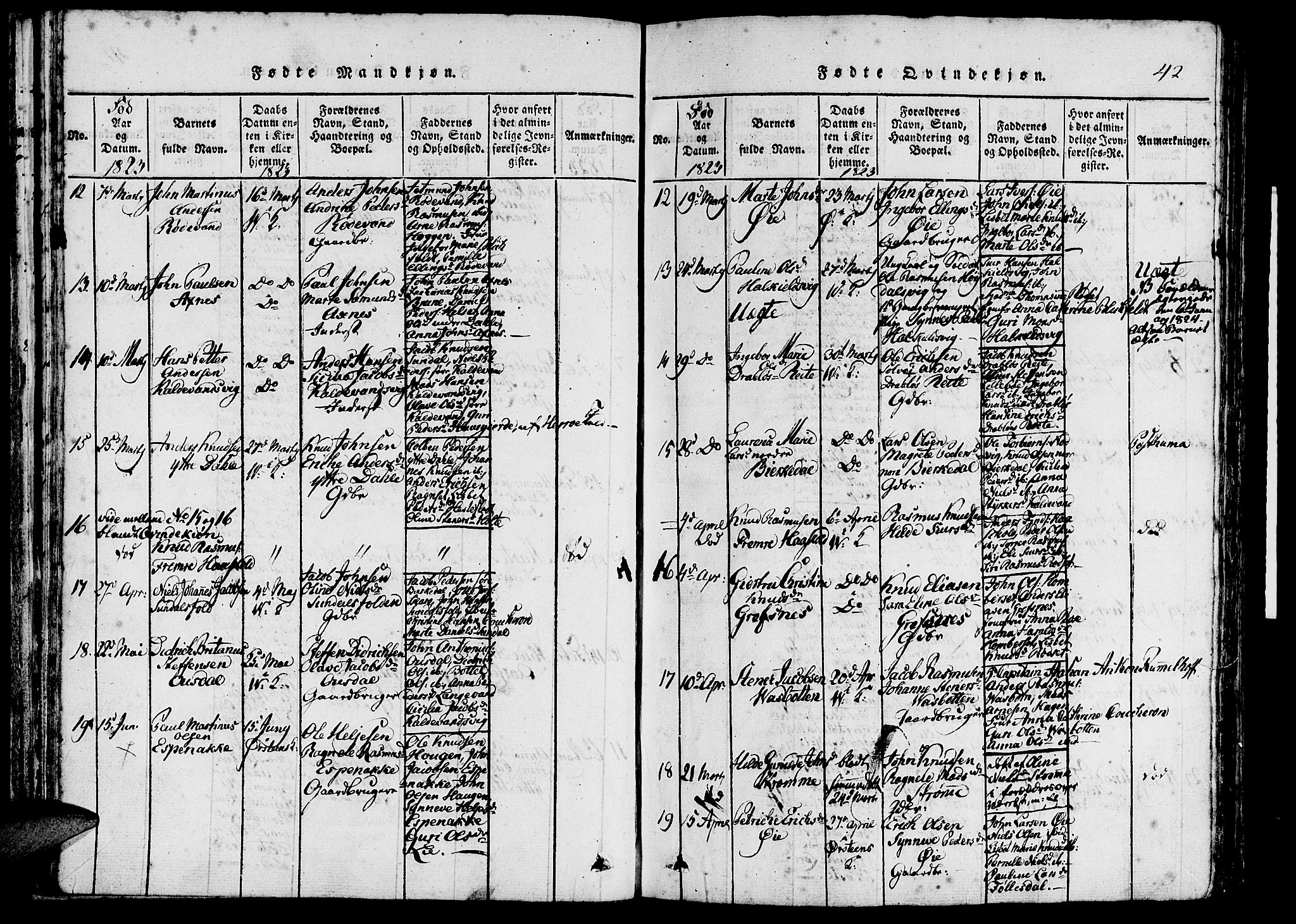 Ministerialprotokoller, klokkerbøker og fødselsregistre - Møre og Romsdal, AV/SAT-A-1454/511/L0138: Parish register (official) no. 511A05, 1817-1832, p. 42