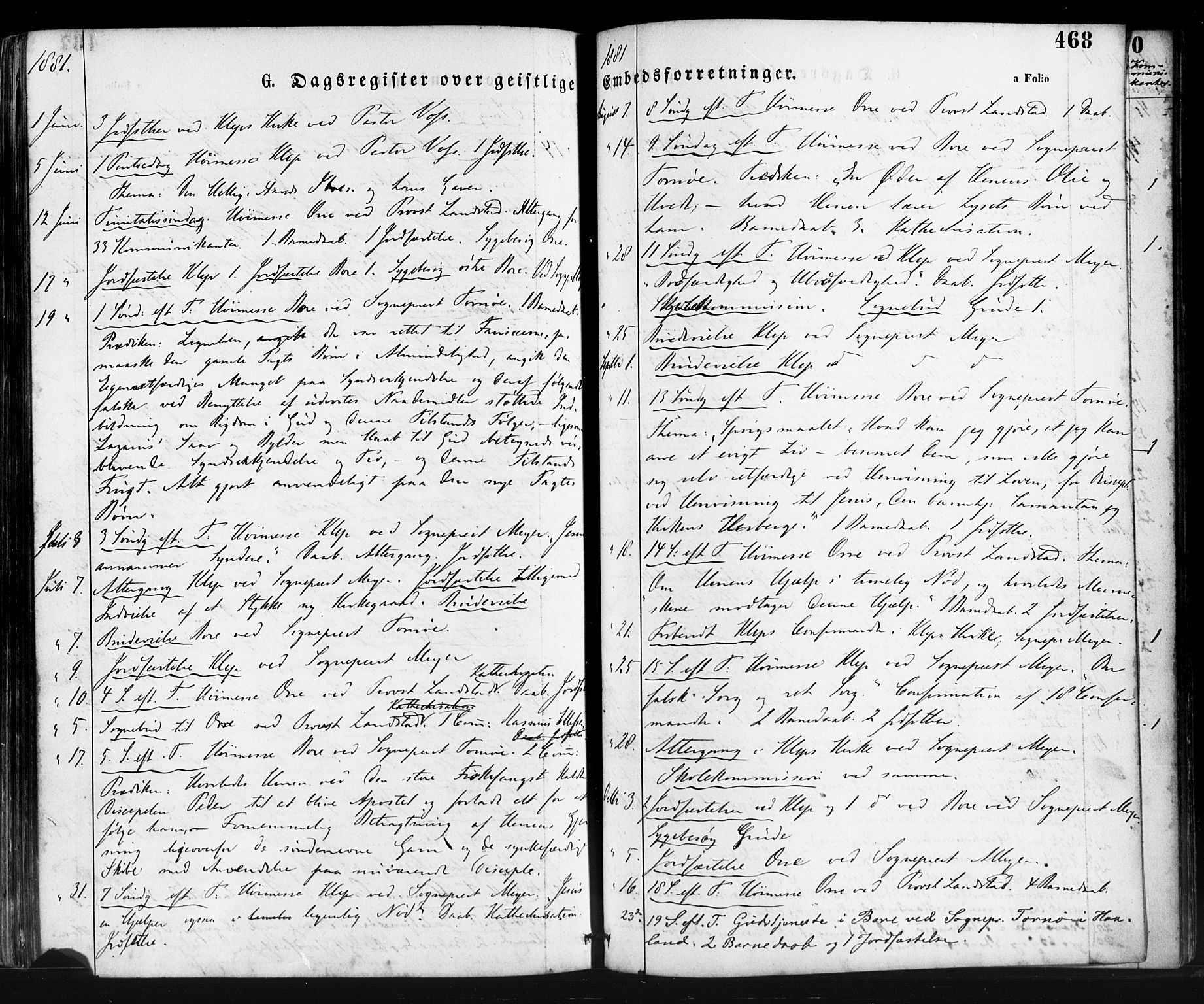 Klepp sokneprestkontor, AV/SAST-A-101803/001/3/30BA/L0006: Parish register (official) no. A 6, 1871-1885, p. 468