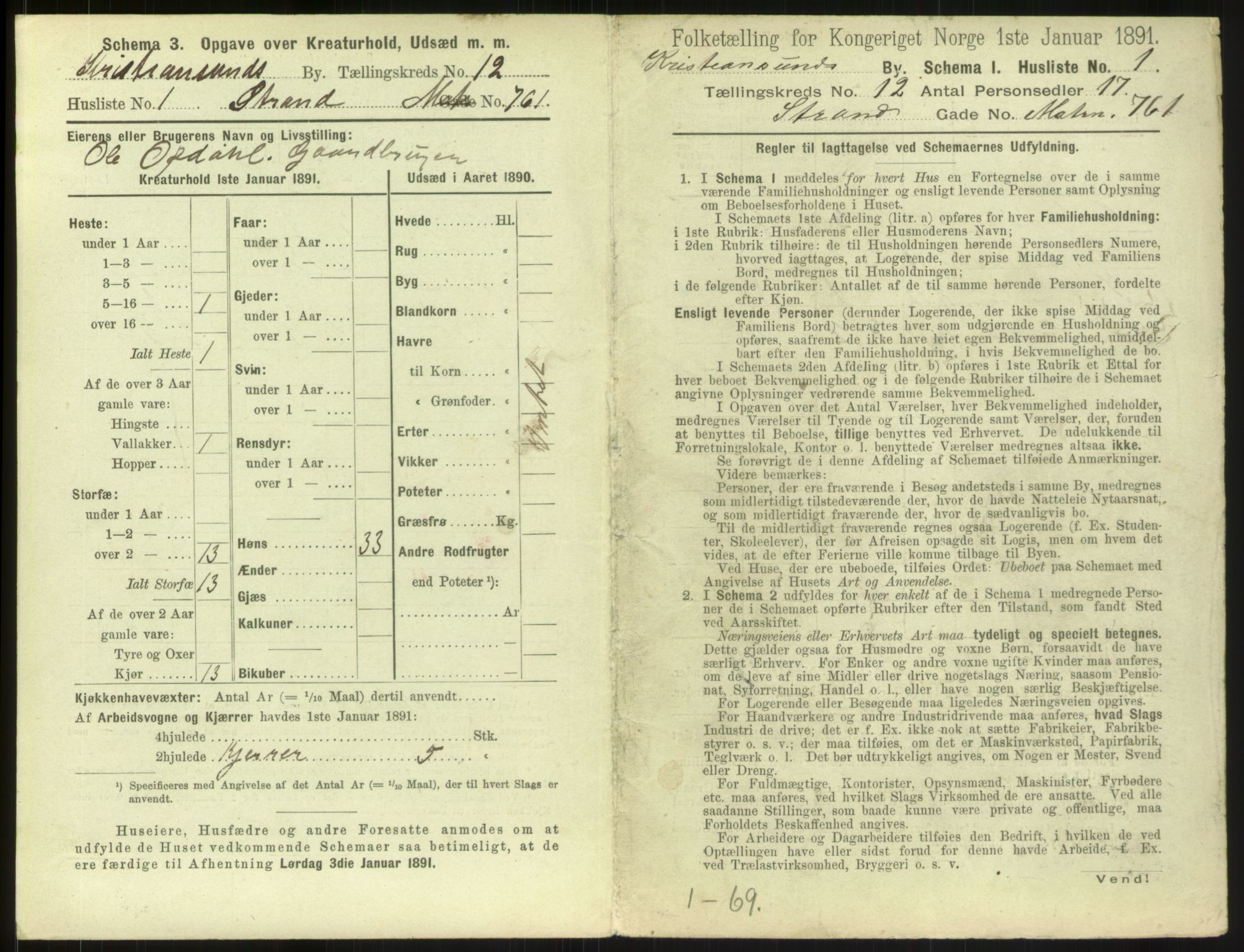 RA, 1891 census for 1503 Kristiansund, 1891, p. 1252