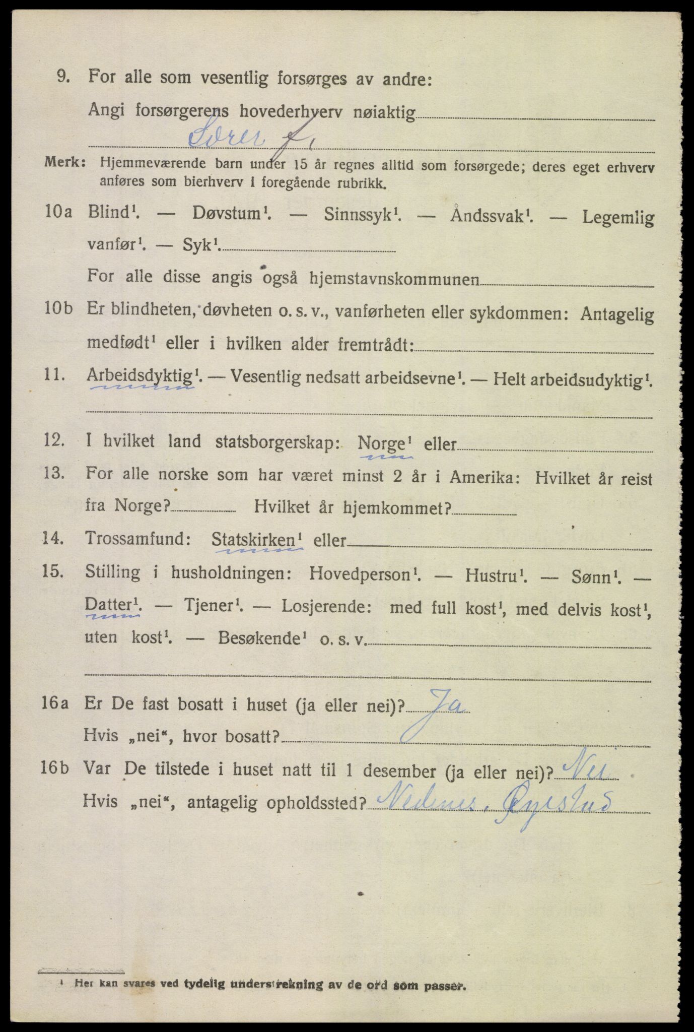 SAK, 1920 census for Holt, 1920, p. 4929