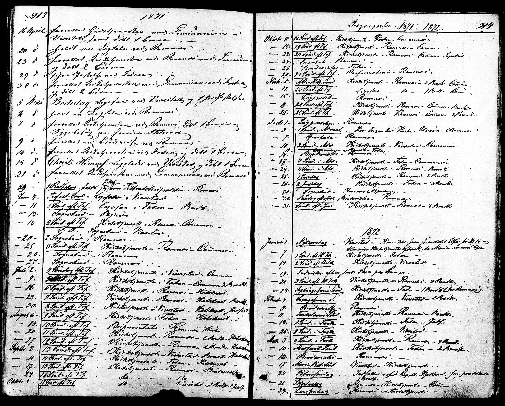 Ramnes kirkebøker, SAKO/A-314/F/Fa/L0006: Parish register (official) no. I 6, 1862-1877, p. 913-914