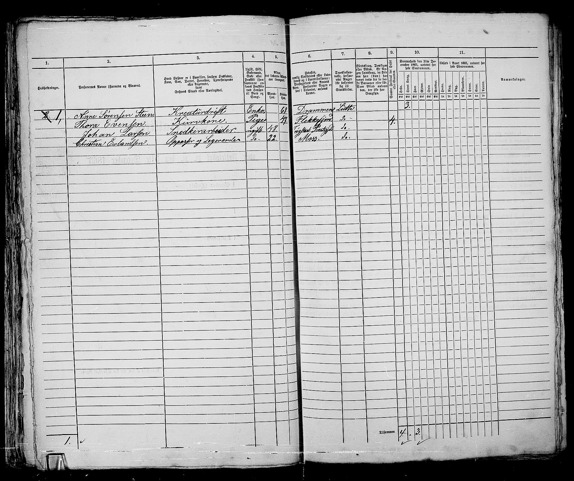 RA, 1865 census for Kristiania, 1865, p. 2323