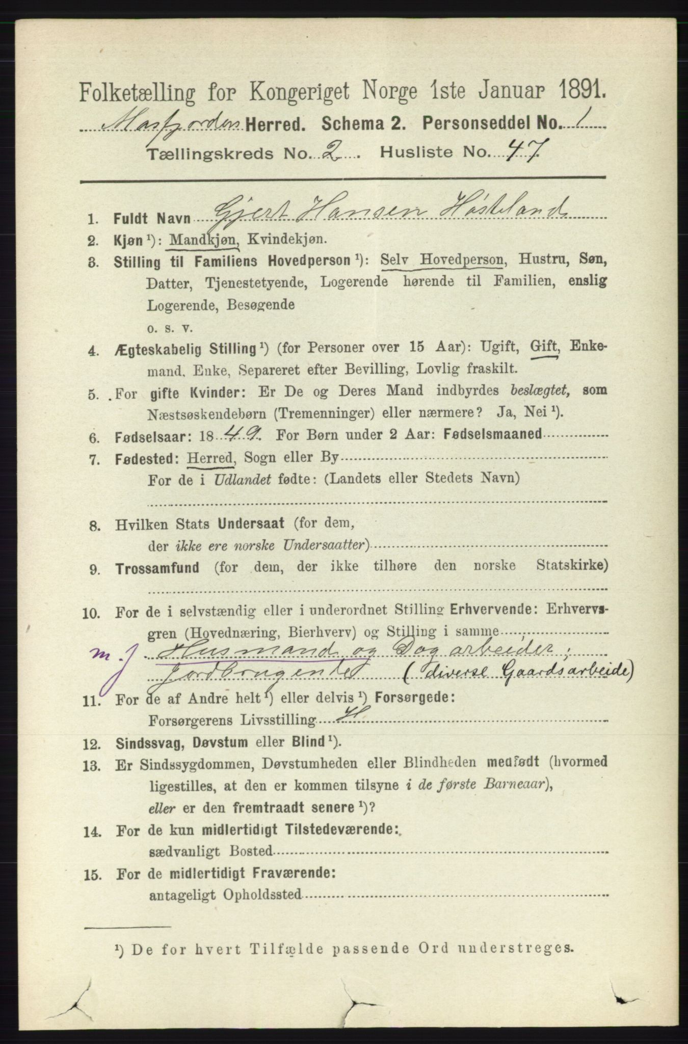 RA, 1891 census for 1266 Masfjorden, 1891, p. 489