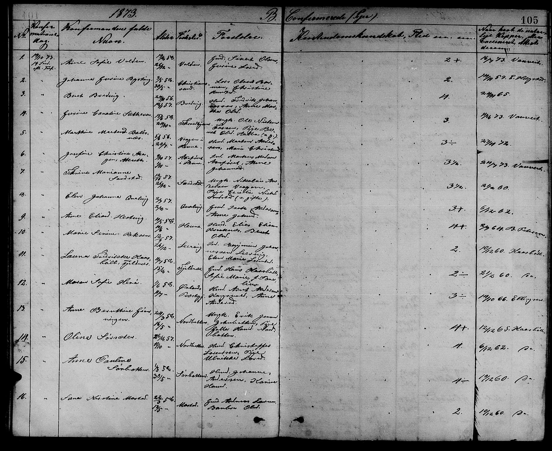Ministerialprotokoller, klokkerbøker og fødselsregistre - Sør-Trøndelag, SAT/A-1456/637/L0561: Parish register (copy) no. 637C02, 1873-1882, p. 105