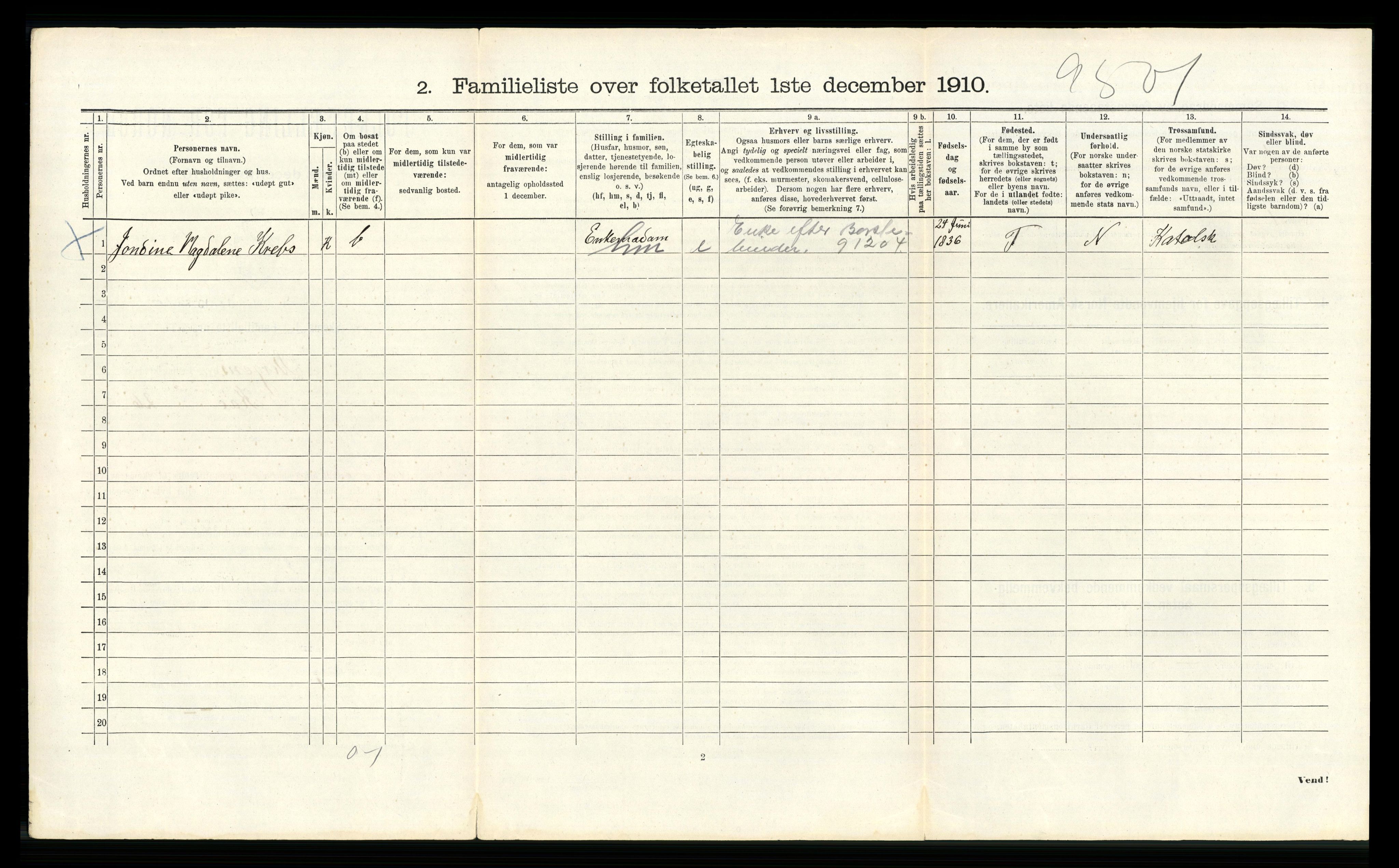RA, 1910 census for Bergen, 1910, p. 23764