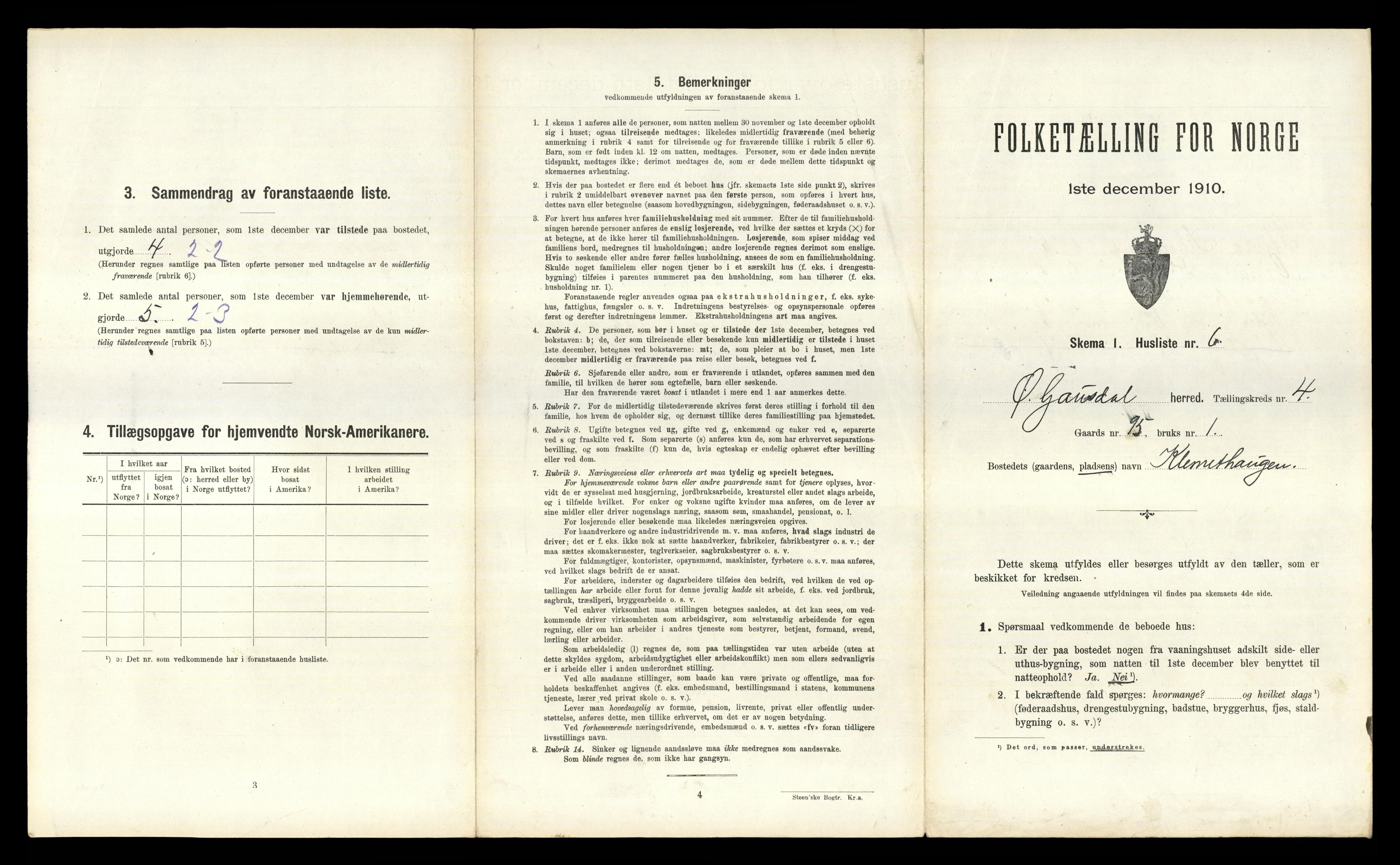 RA, 1910 census for Østre Gausdal, 1910, p. 660