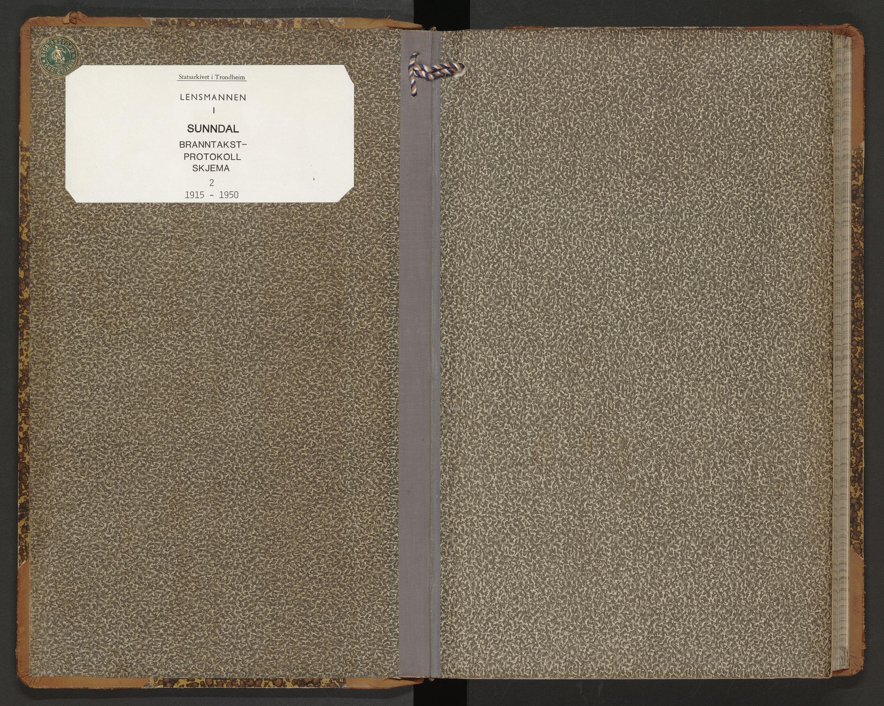 Norges Brannkasse Sunndal, SAT/A-5508/Fb/L0002: Branntakstprotokoll, 1915-1950