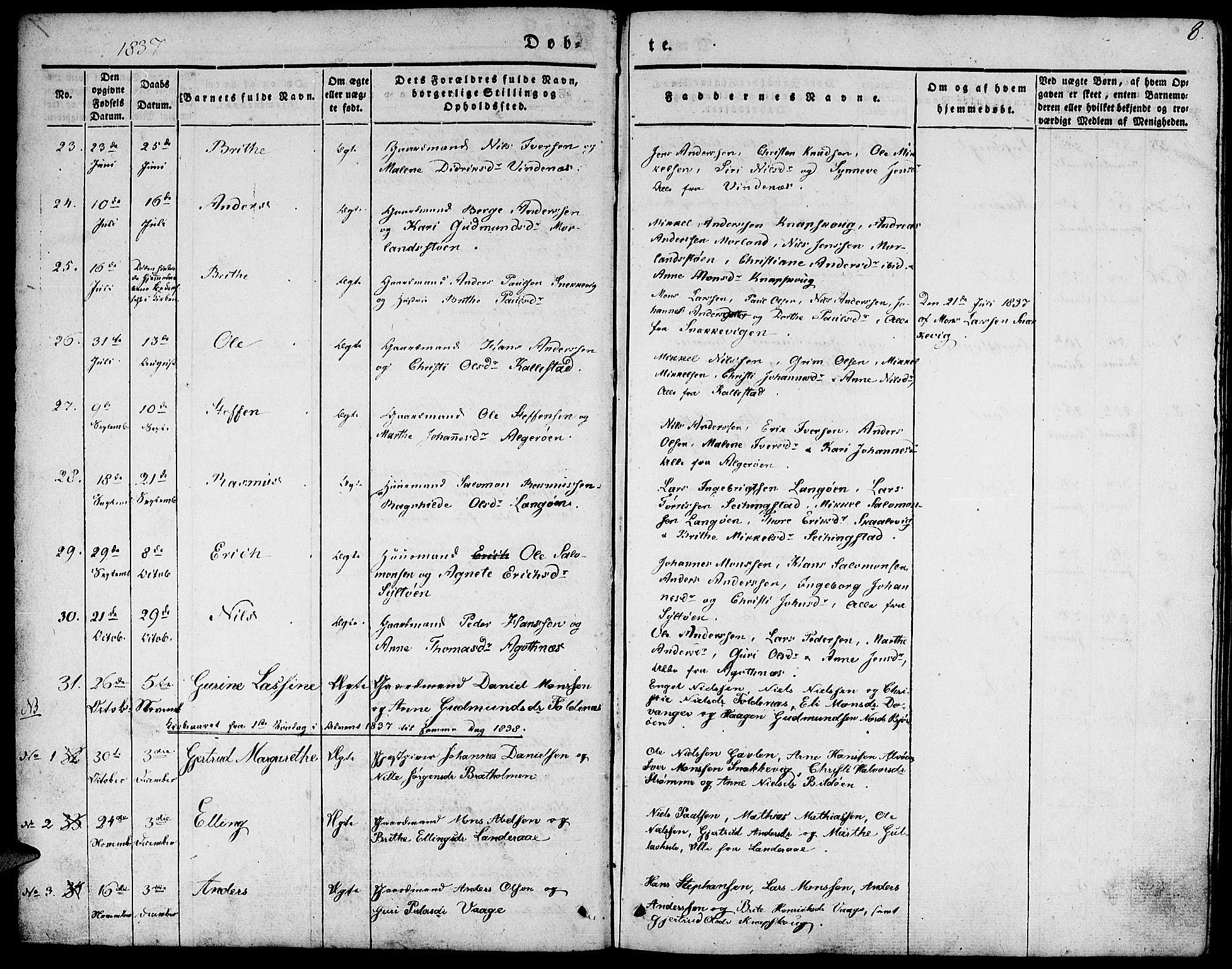 Fjell sokneprestembete, AV/SAB-A-75301/H/Haa: Parish register (official) no. A 1, 1835-1850, p. 8