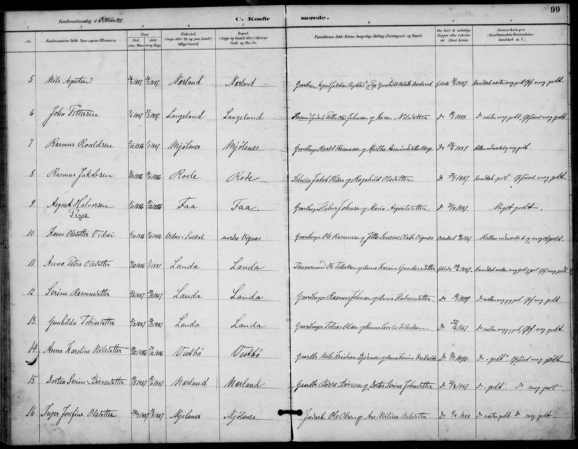 Finnøy sokneprestkontor, SAST/A-101825/H/Ha/Haa/L0011: Parish register (official) no. A 11, 1891-1910, p. 99