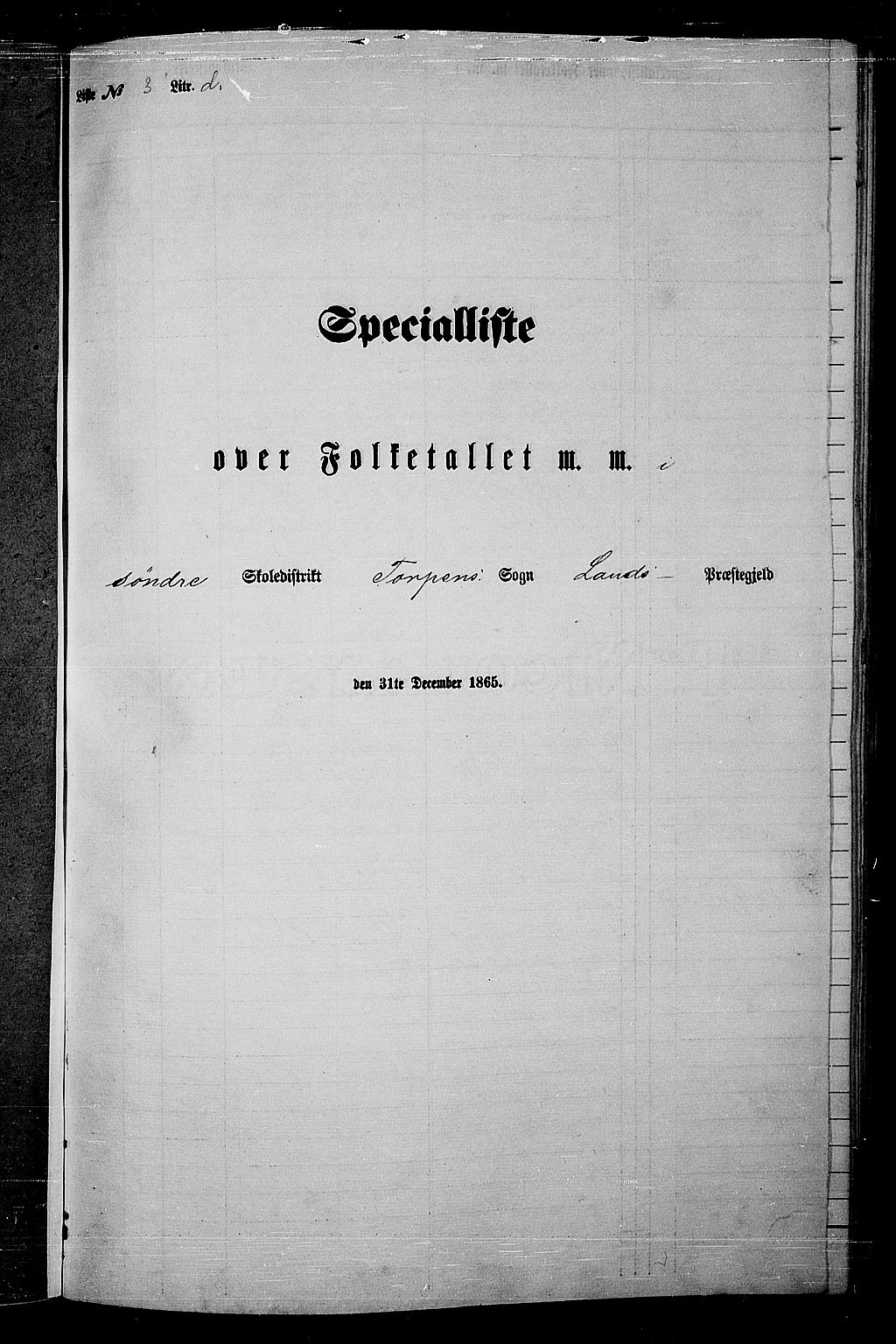 RA, 1865 census for Land, 1865, p. 110
