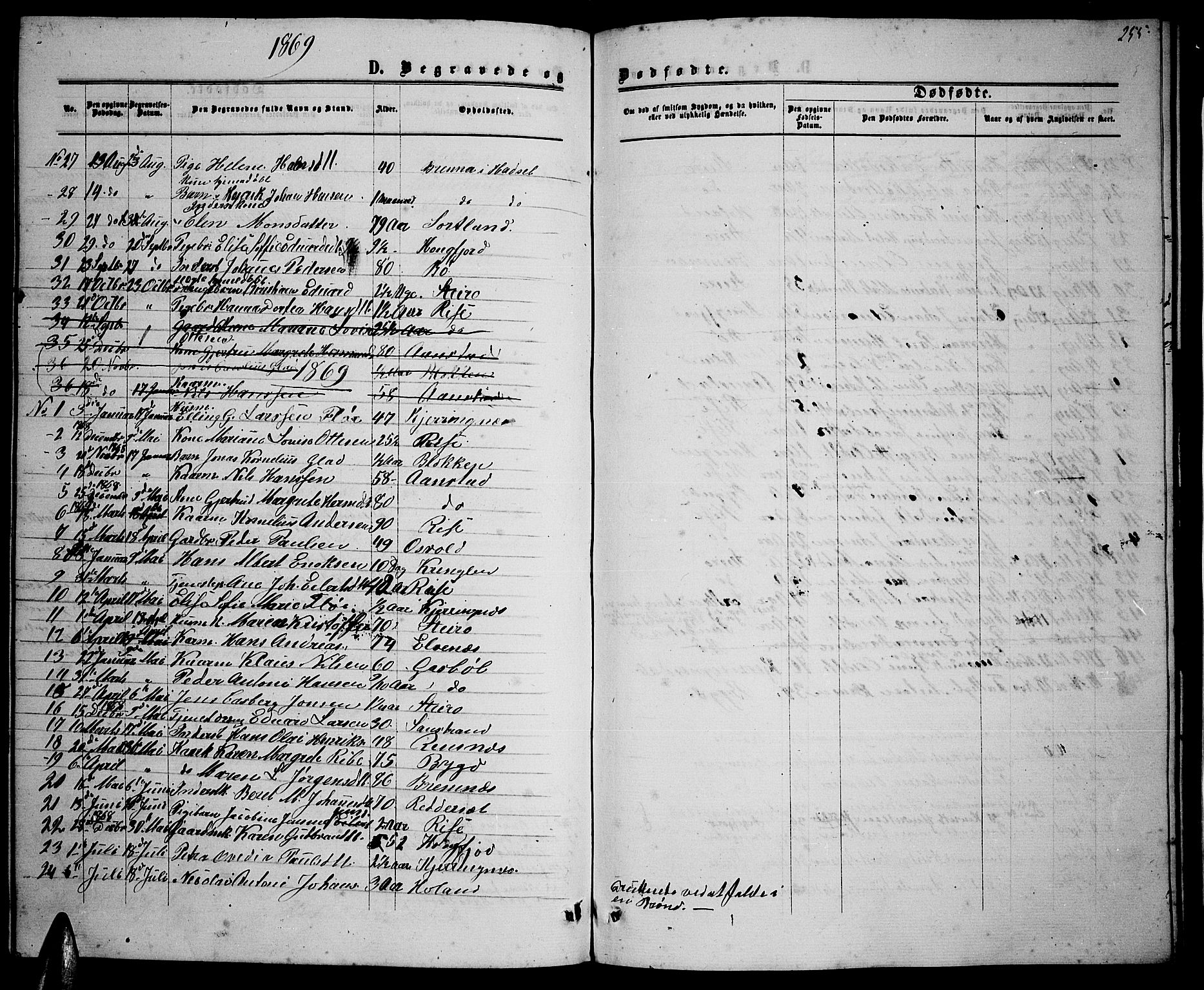 Ministerialprotokoller, klokkerbøker og fødselsregistre - Nordland, AV/SAT-A-1459/895/L1381: Parish register (copy) no. 895C03, 1864-1885, p. 255