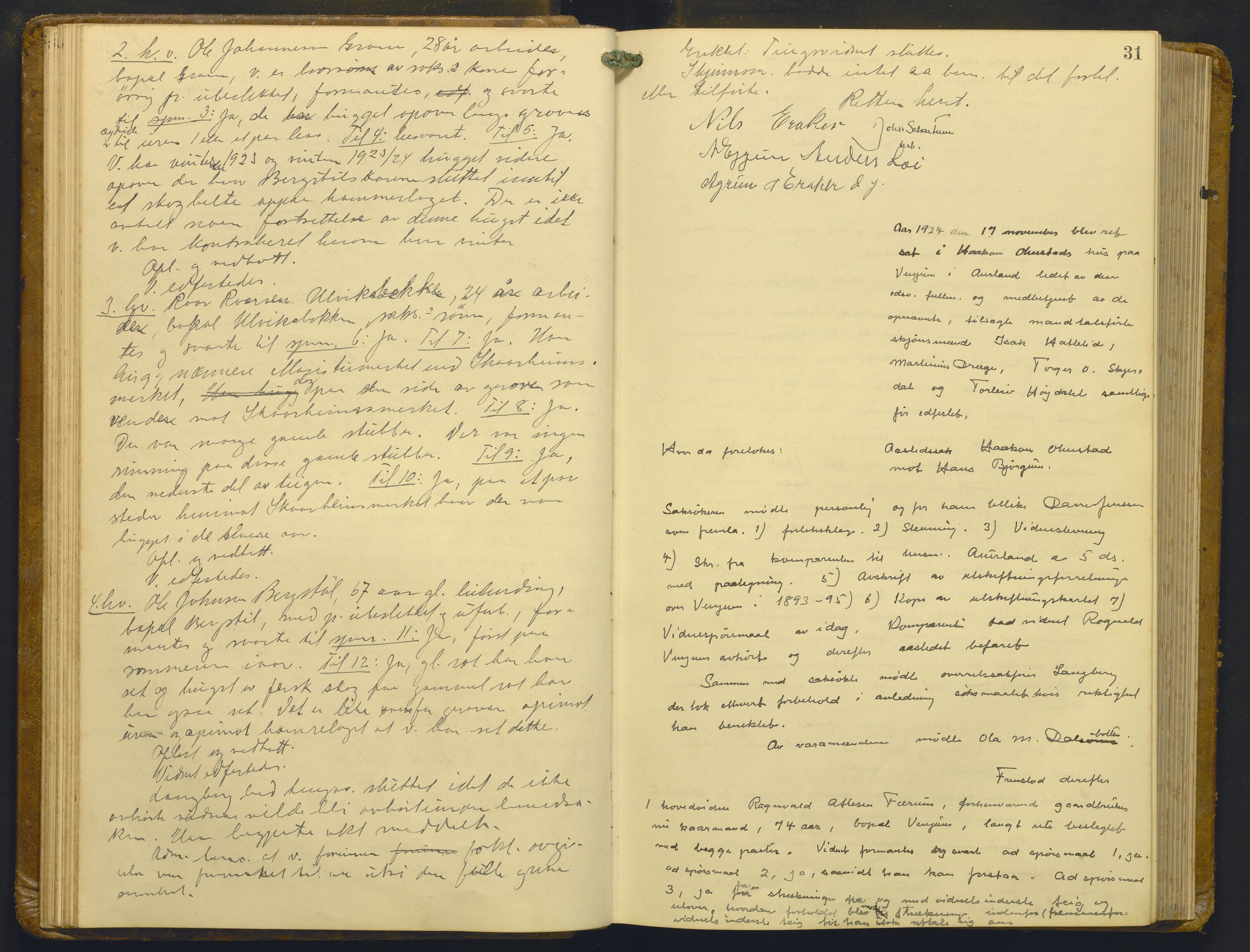 Indre Sogn tingrett, AV/SAB-A-3301/1/F/Fb/Fba/L0015: Sivile og offentlege saker, Bb 11, 1923-1928, p. 30b-31a