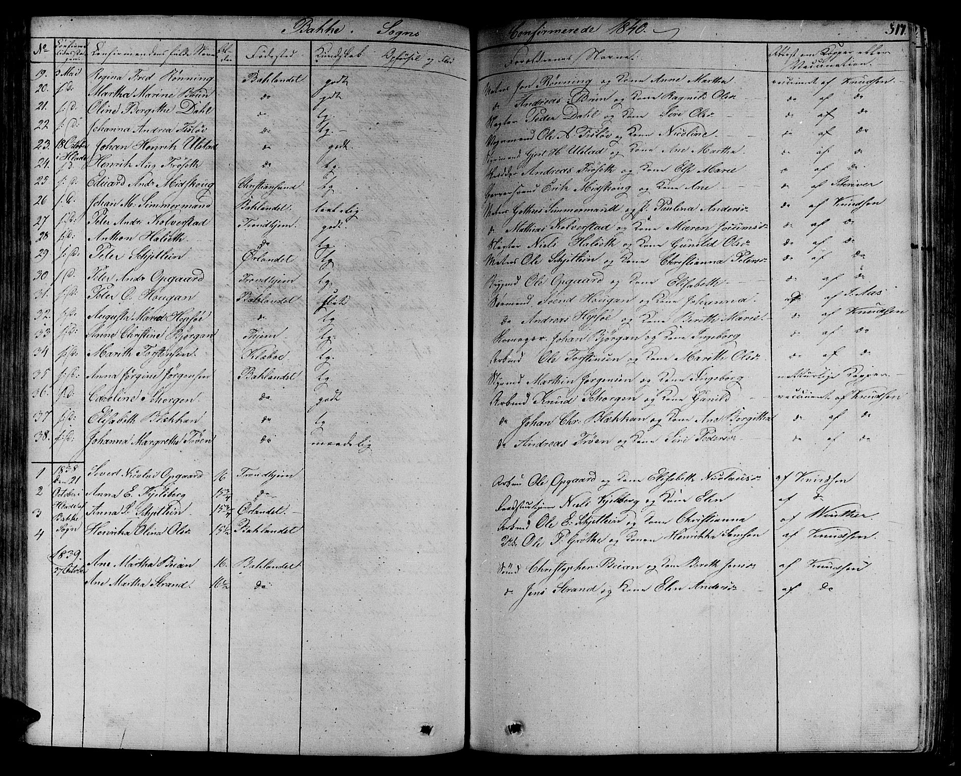 Ministerialprotokoller, klokkerbøker og fødselsregistre - Sør-Trøndelag, SAT/A-1456/606/L0286: Parish register (official) no. 606A04 /1, 1823-1840, p. 317