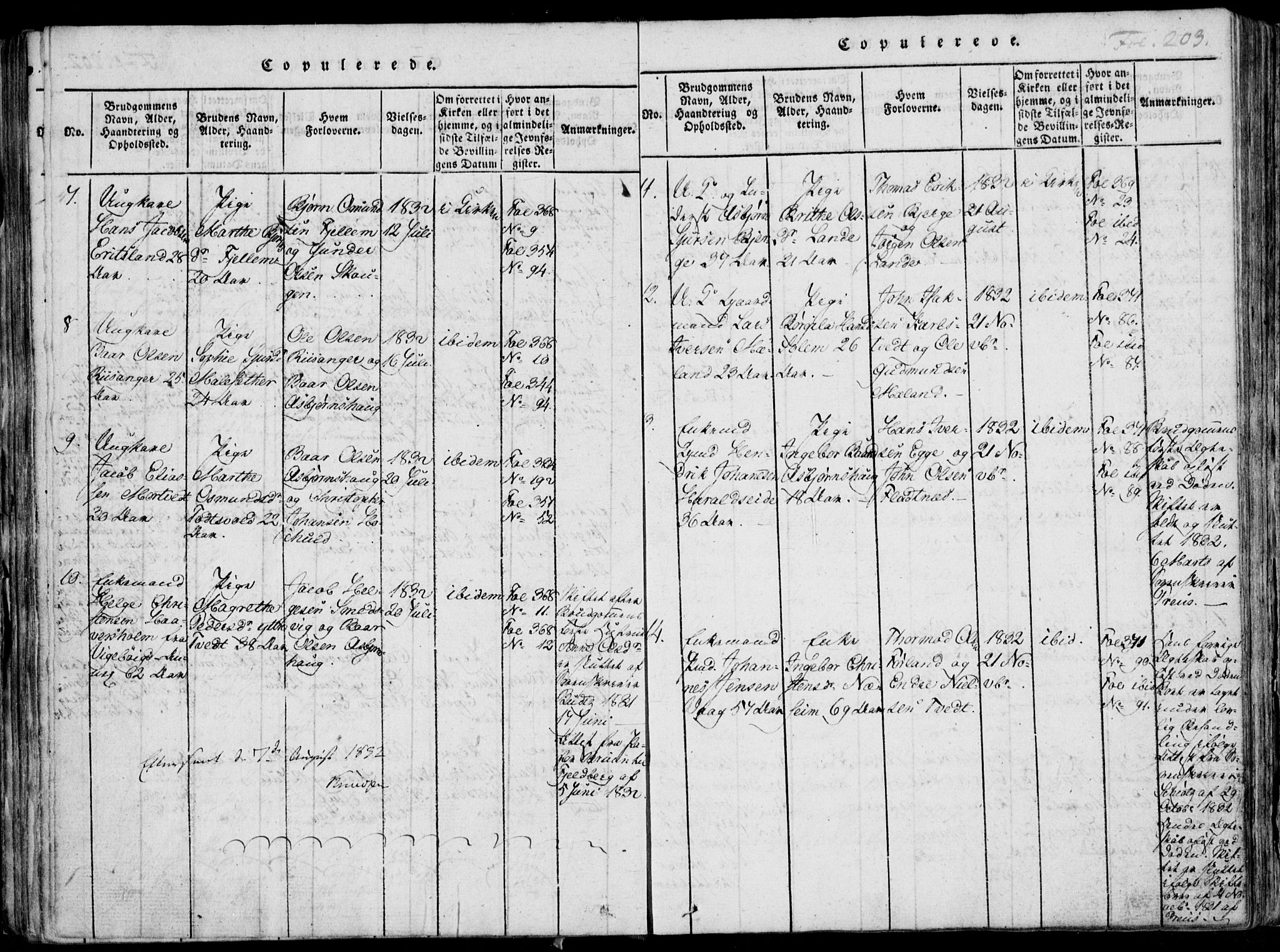 Skjold sokneprestkontor, AV/SAST-A-101847/H/Ha/Haa/L0003: Parish register (official) no. A 3, 1815-1835, p. 203