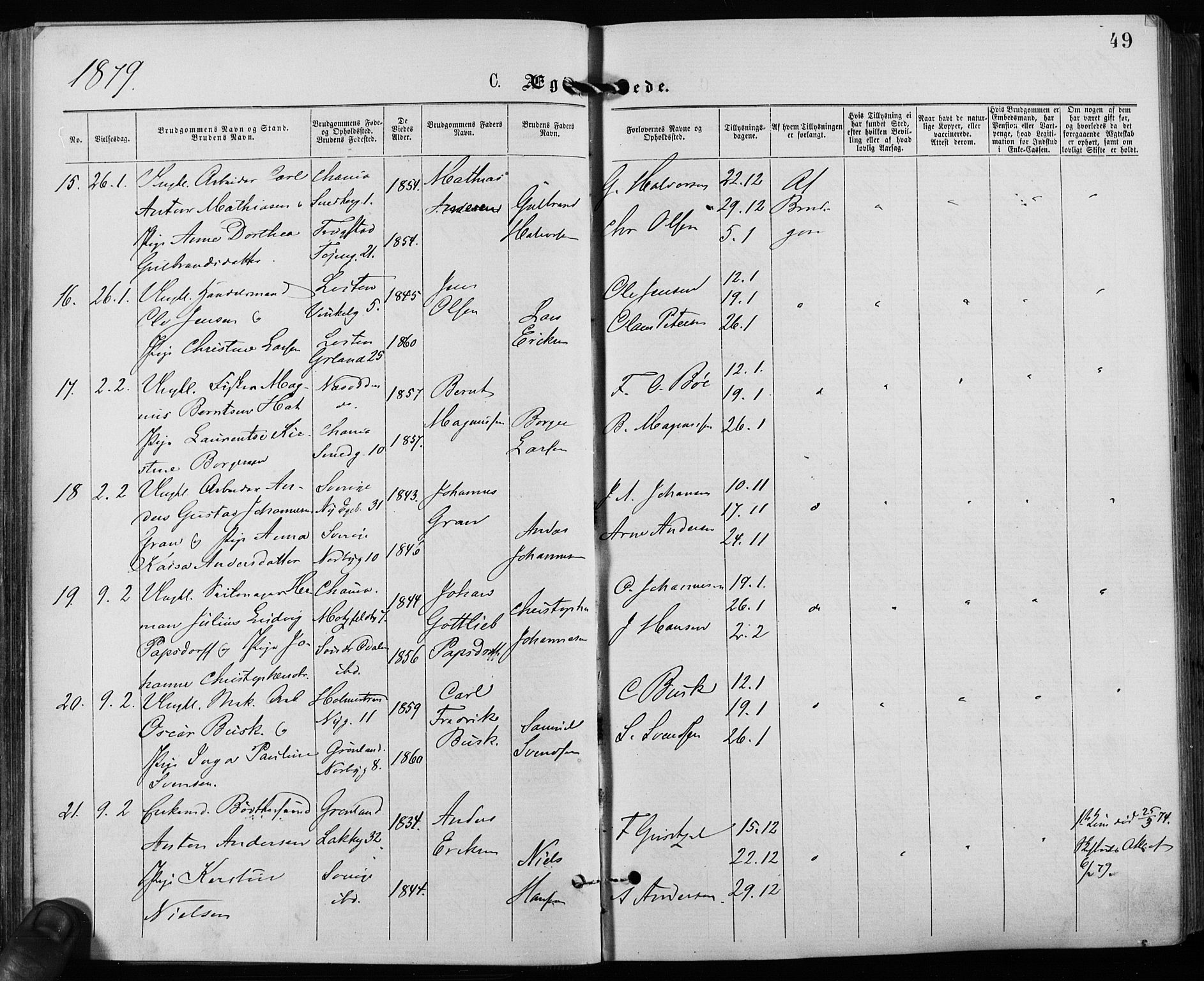 Grønland prestekontor Kirkebøker, AV/SAO-A-10848/F/Fa/L0006: Parish register (official) no. 6, 1877-1886, p. 49